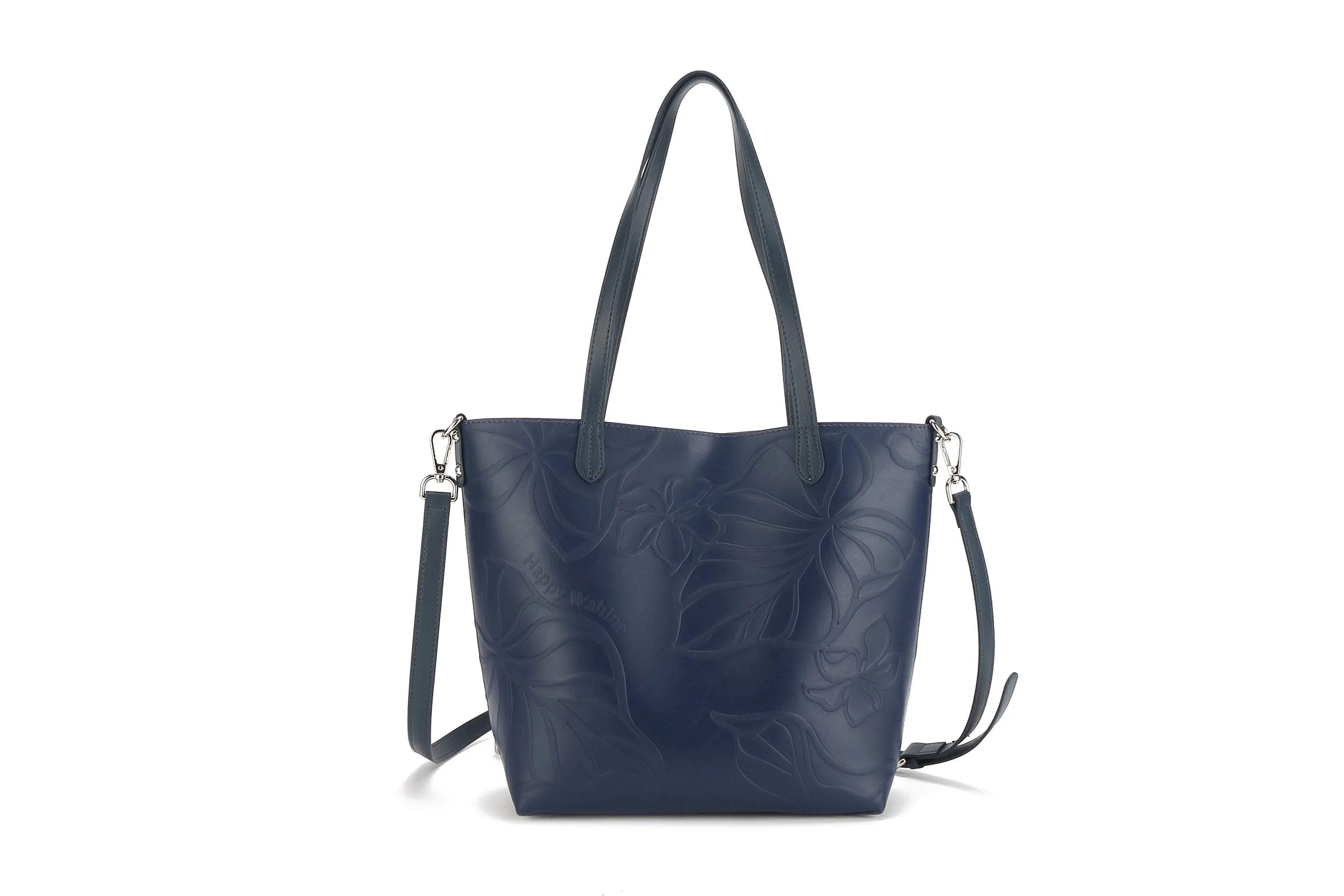 Reversible Tote Nancy Small Kalo Embossed Navy