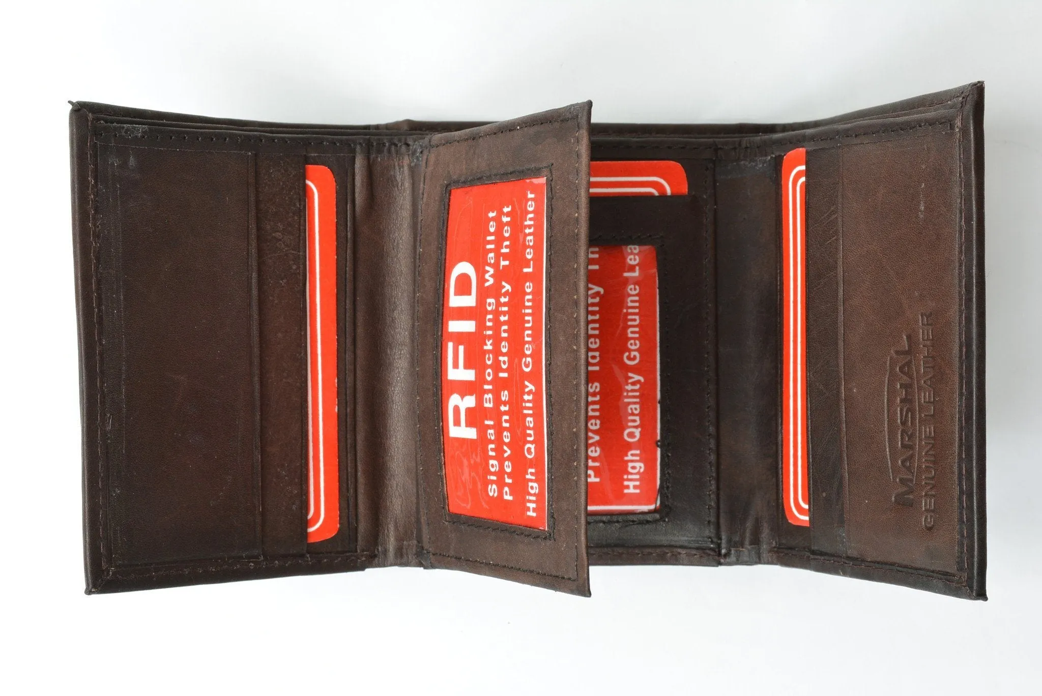 RFID Men's Trifold Leather Wallet RFID Blocking