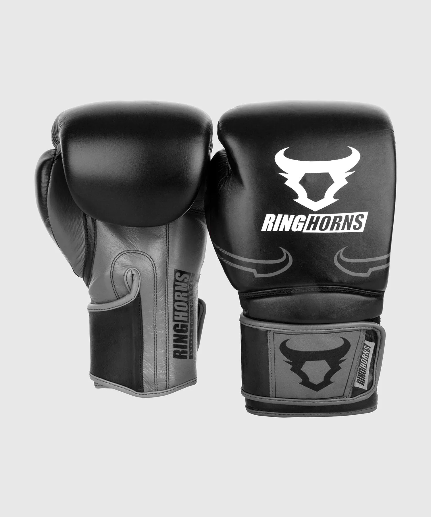 Ringhorns Destroyer Boxing Gloves - Leather - Black/Grey