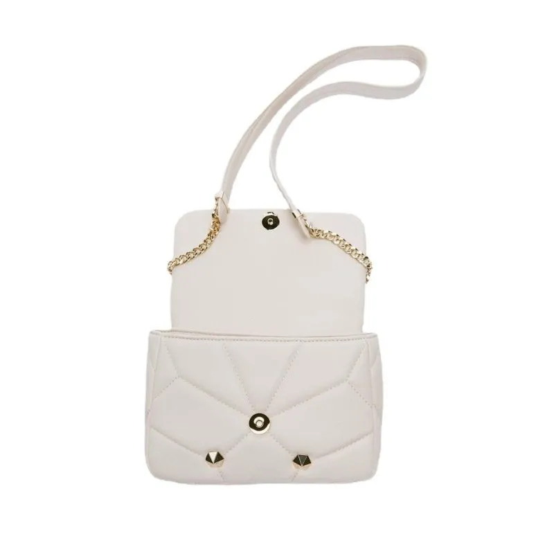 Rivet Decorative Flap Buckle Design Solid Color Crossbody Bag