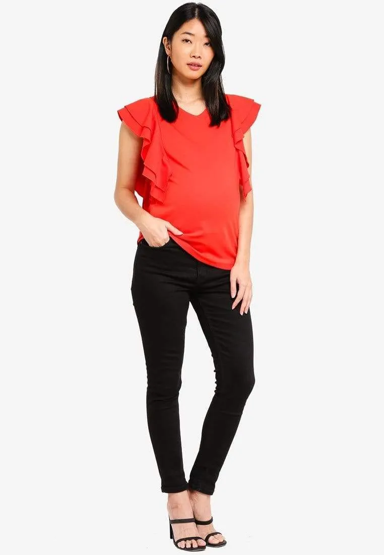 Ruffles Sleeves Crissy Coral Nursing Top