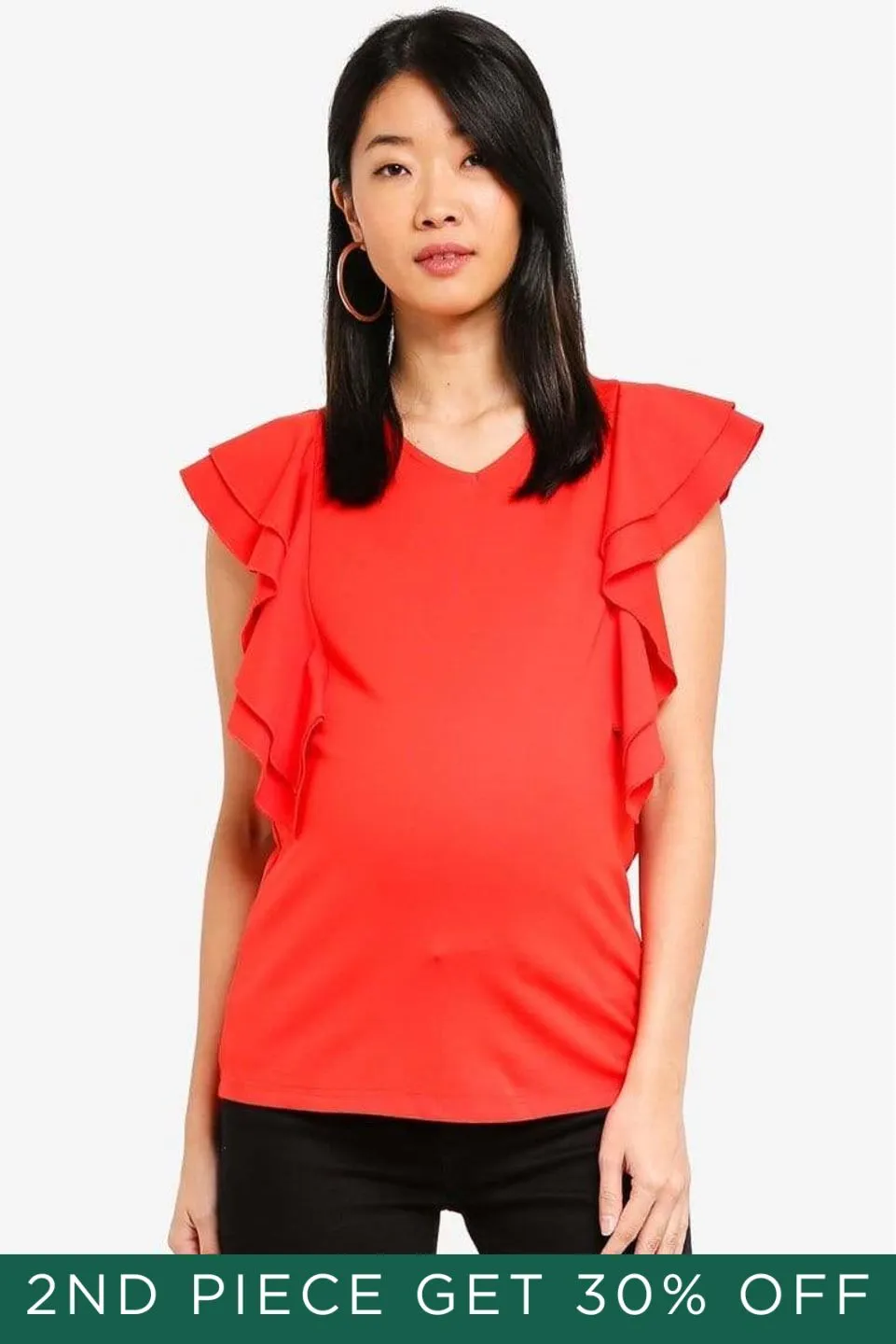 Ruffles Sleeves Crissy Coral Nursing Top