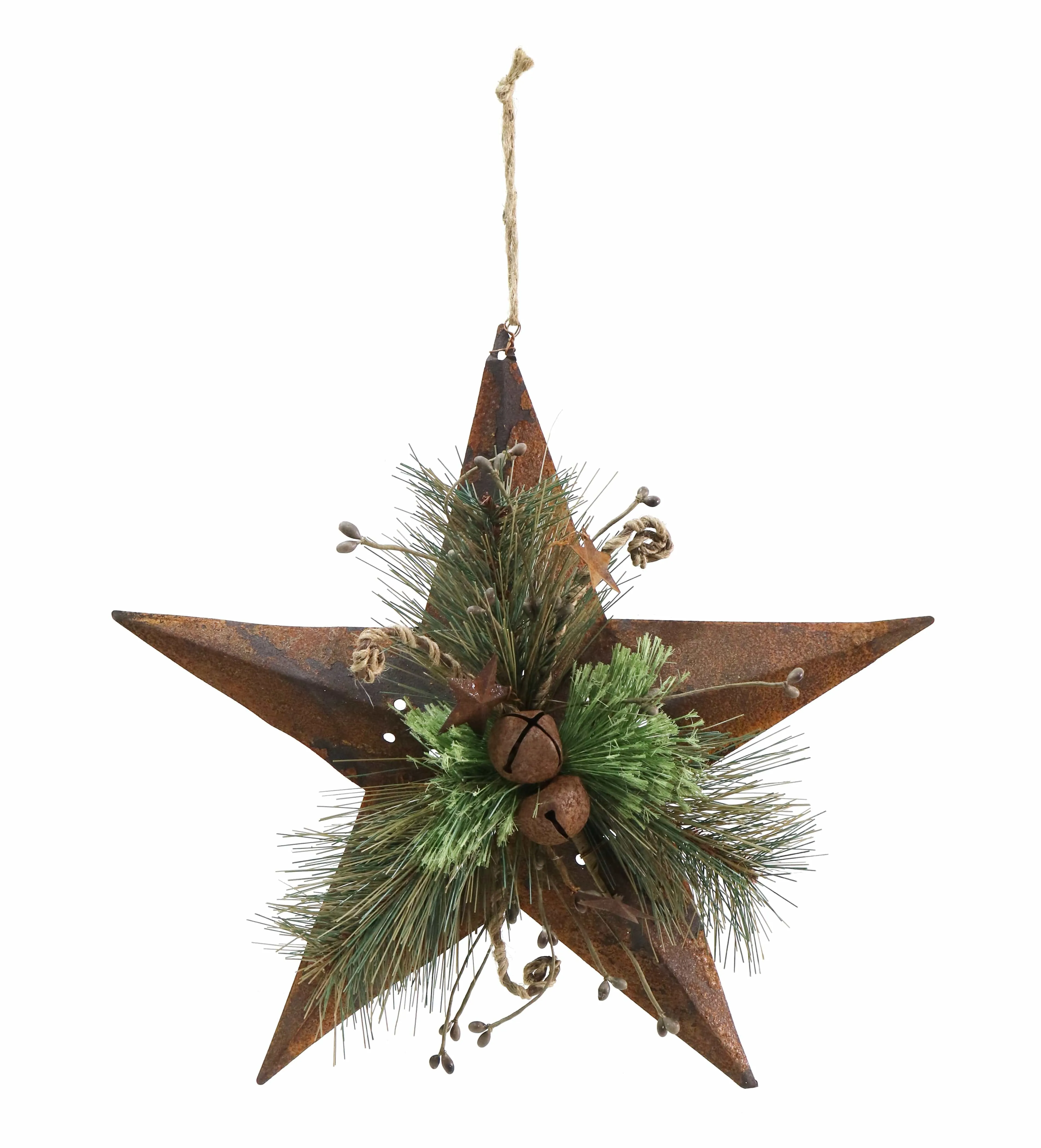 Rustic Hanging Deco Star 3 Asst (33cm)