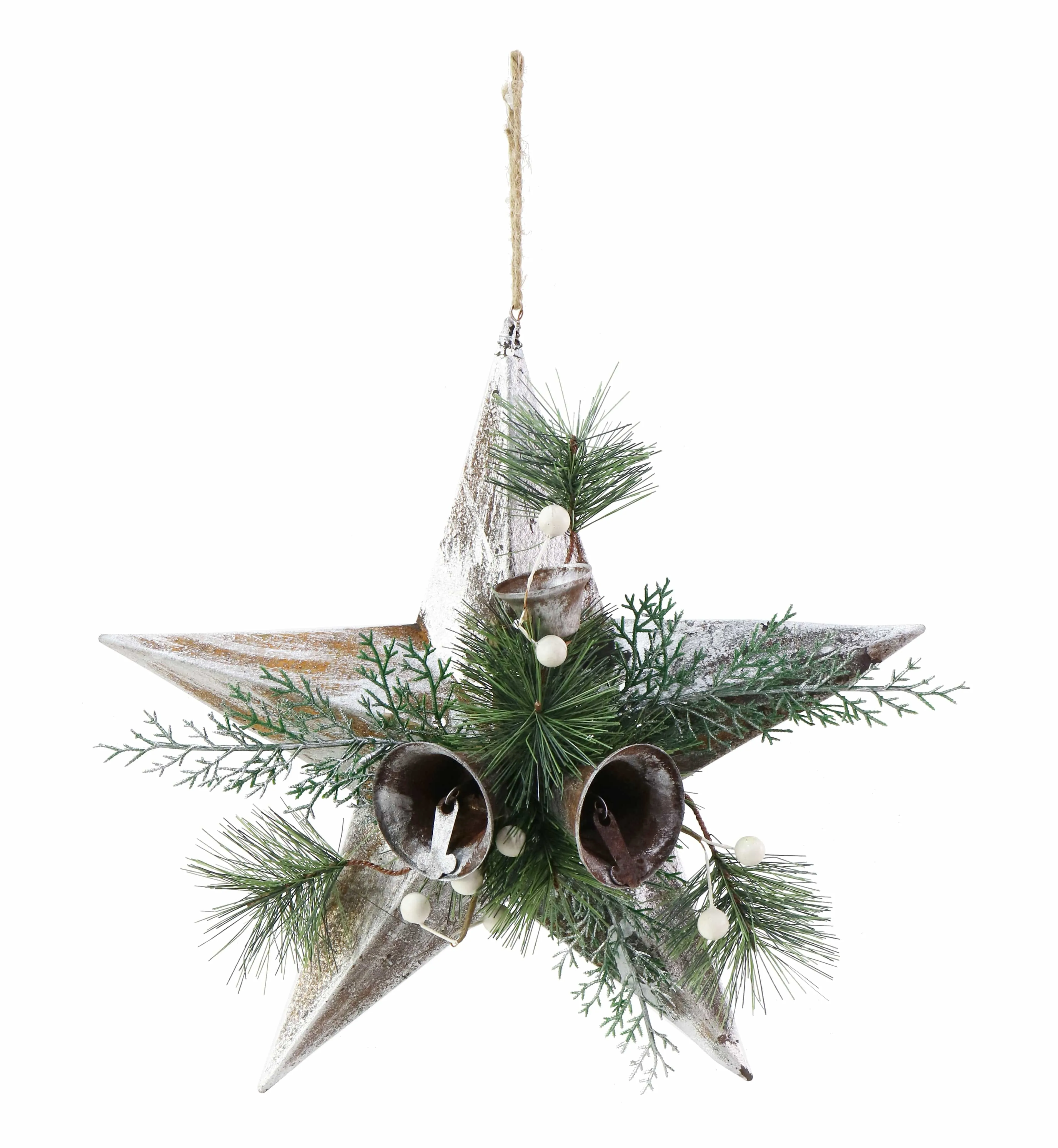 Rustic Hanging Deco Star 3 Asst (33cm)