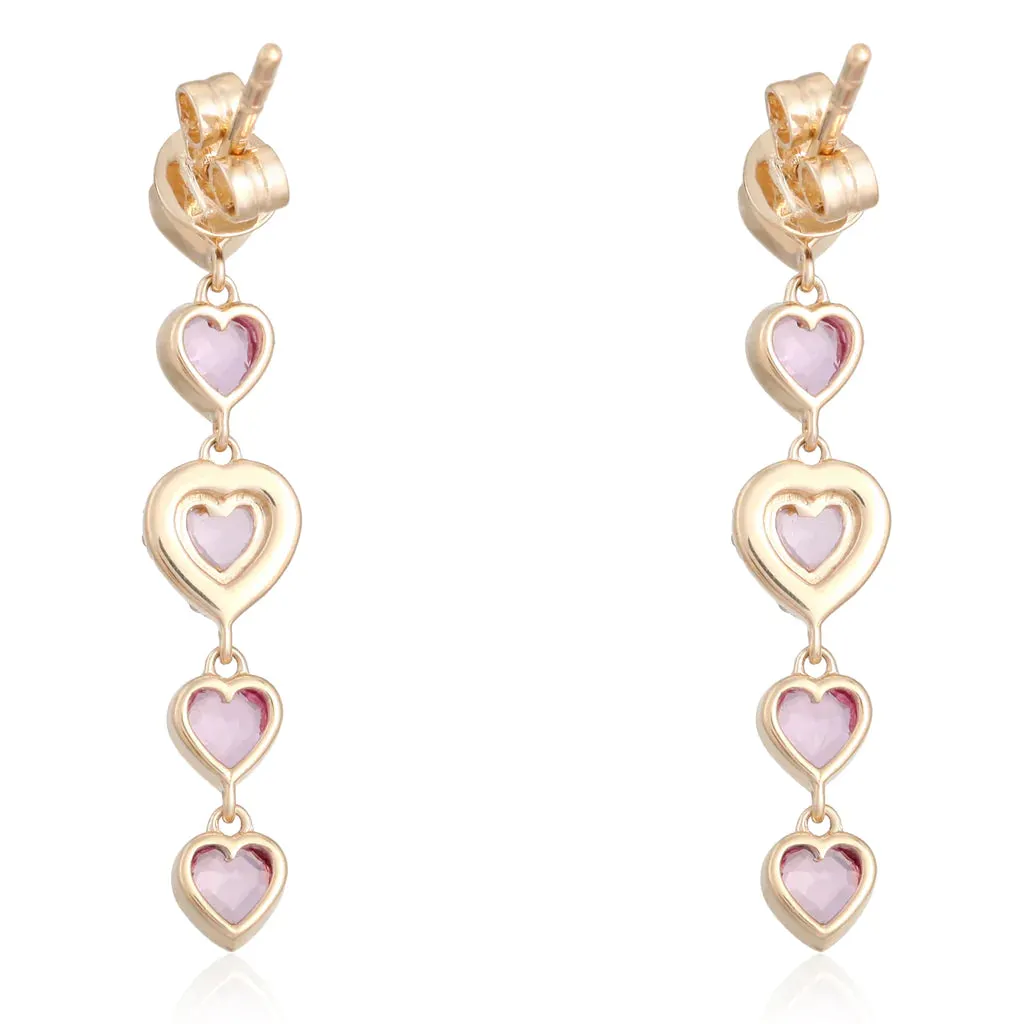 Sapphire Heart Drop Earrings