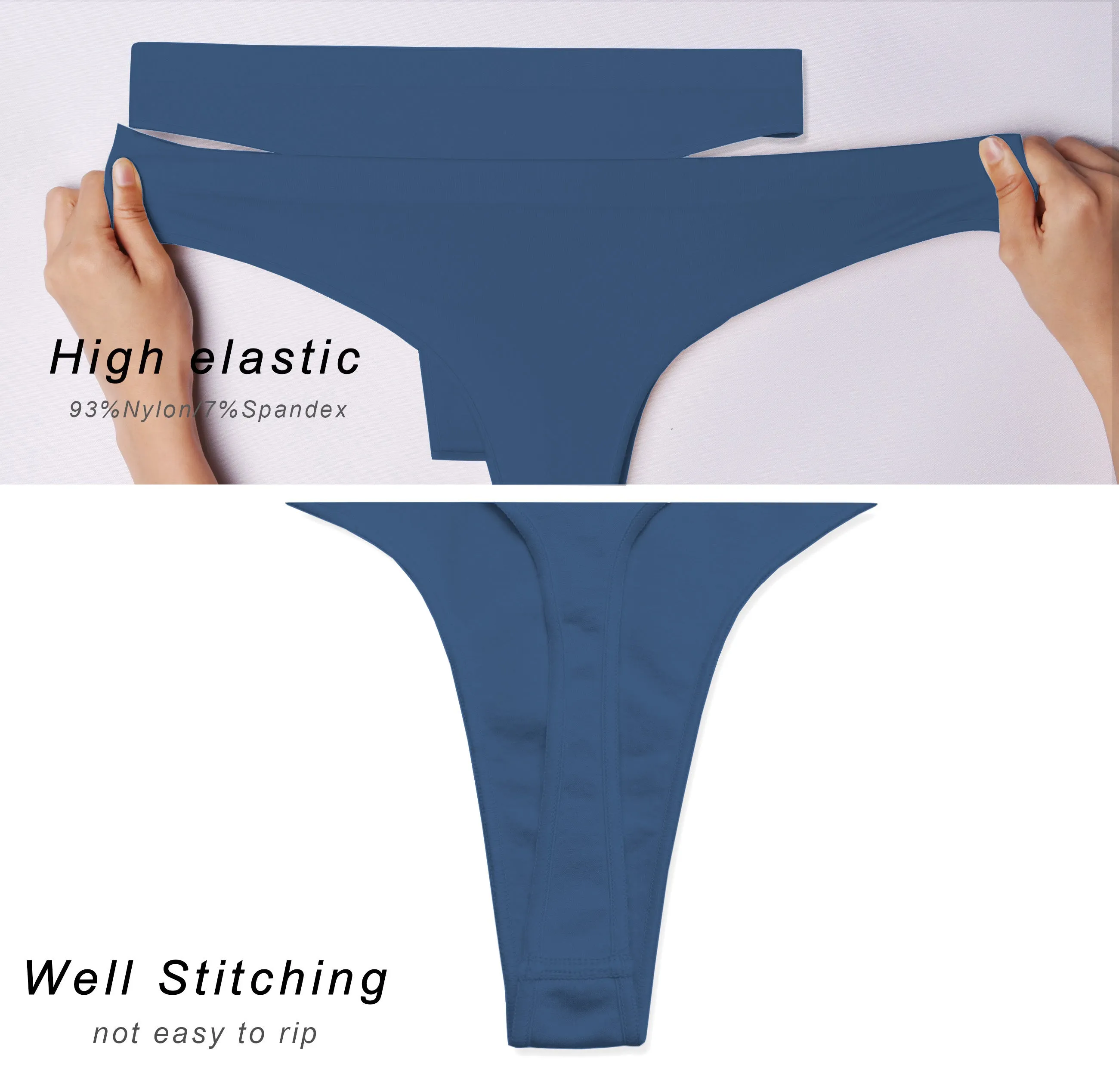 Seamless Sports Thongs Underwear darknavy