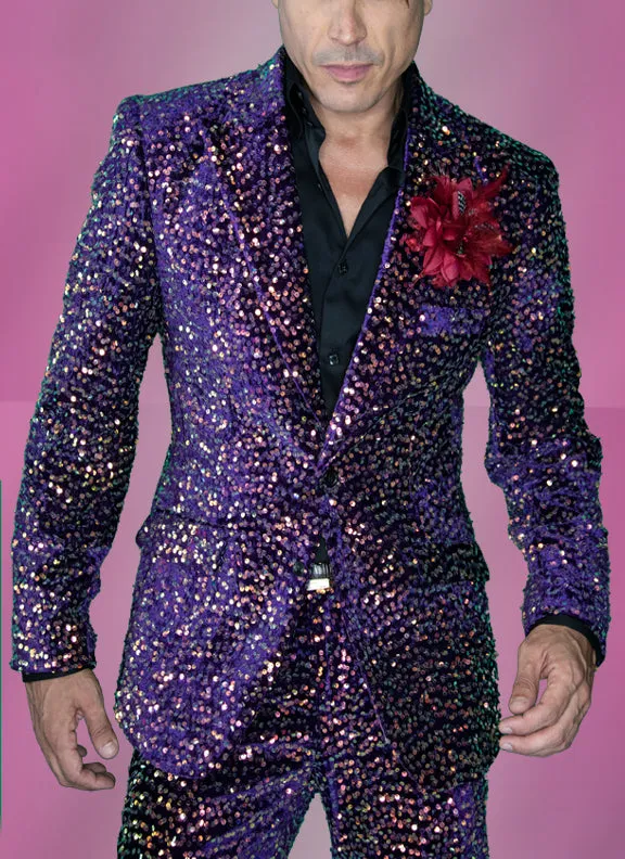 sequin suit men purple, Sico A purple