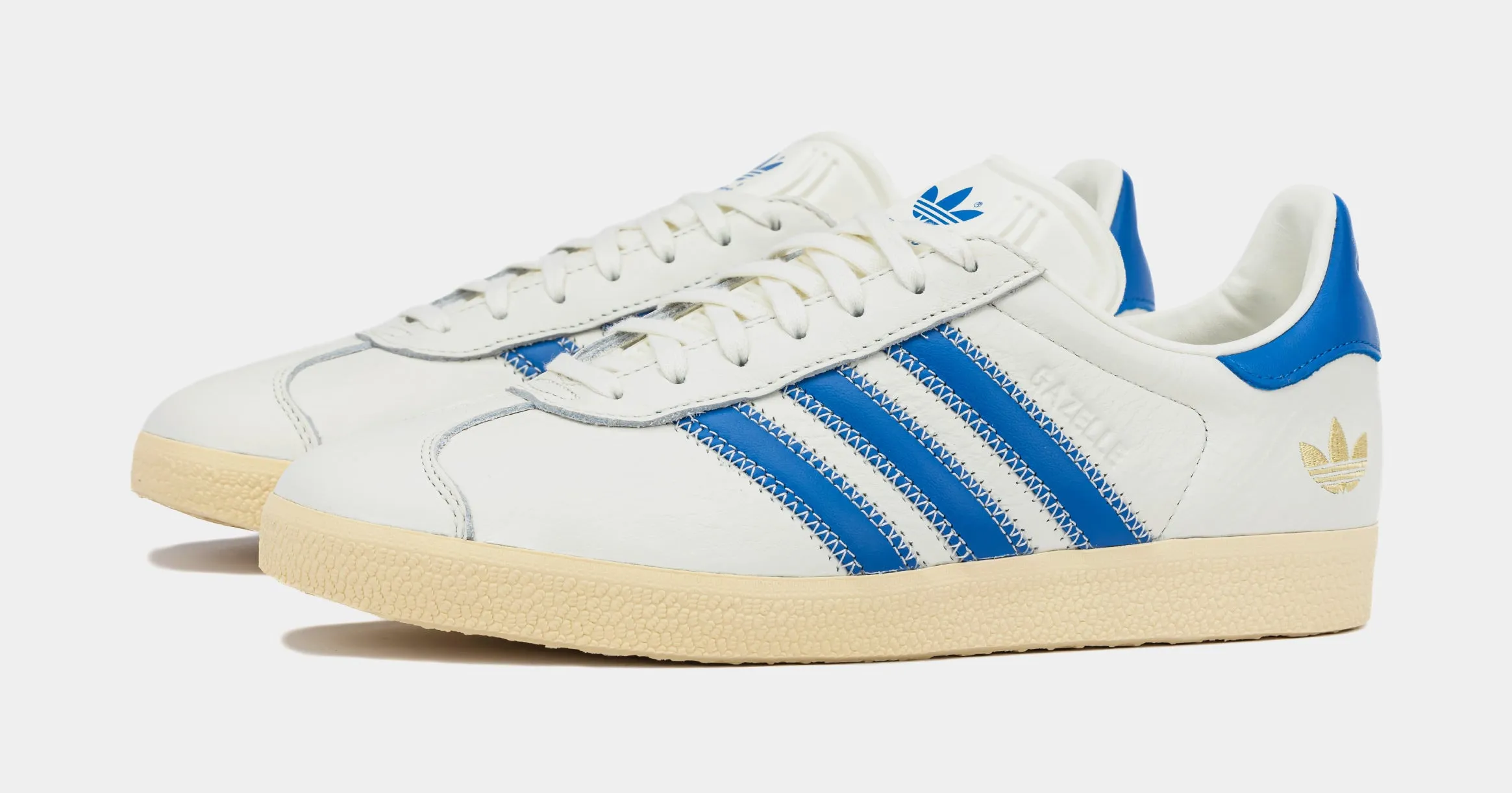 Shoe Palace Exclusive Gazelle Mens Lifestyle Shoes (Ivory/Bold Blue)