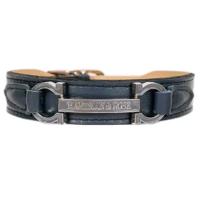 Signature Dog Collar in Slate Blue & Nickel