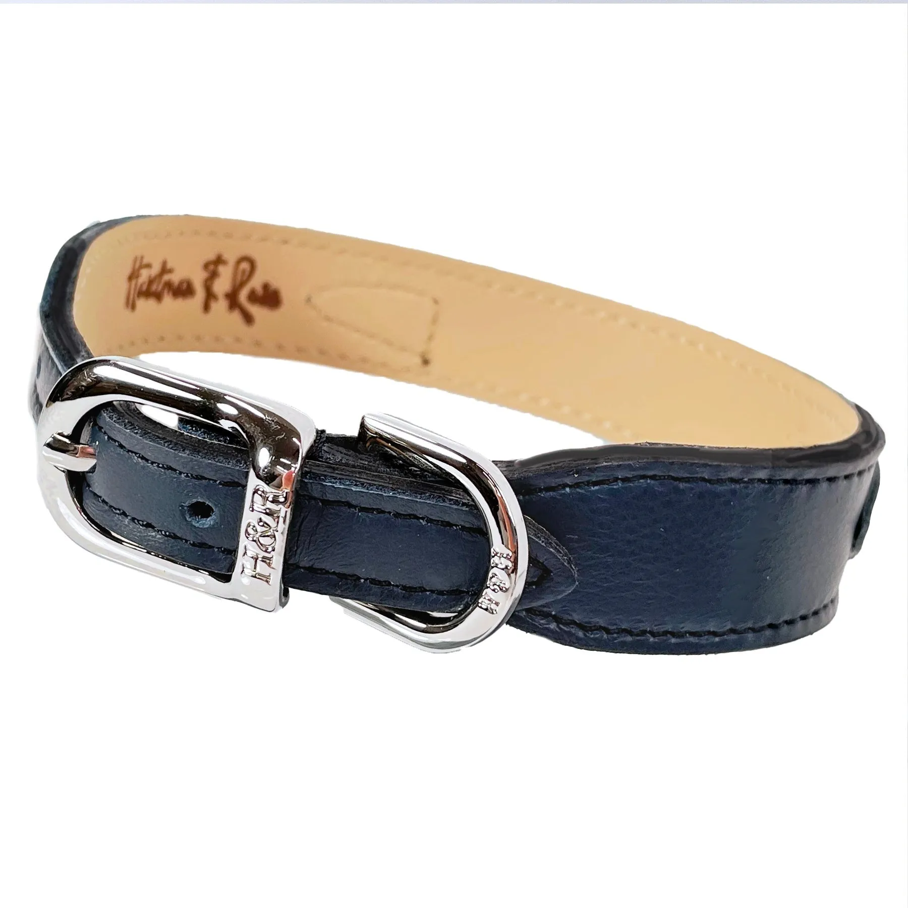 Signature Dog Collar in Slate Blue & Nickel