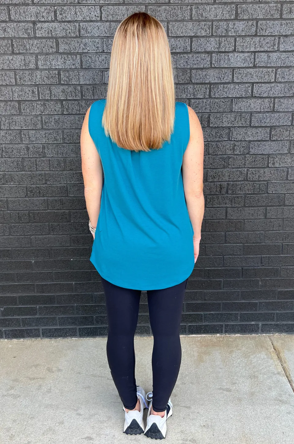 Sleeveless Nursing Tank Top With Asymmetrical Flap - Dark Teal