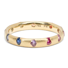 Slim Rainbow Celeste Ring - Made to Order