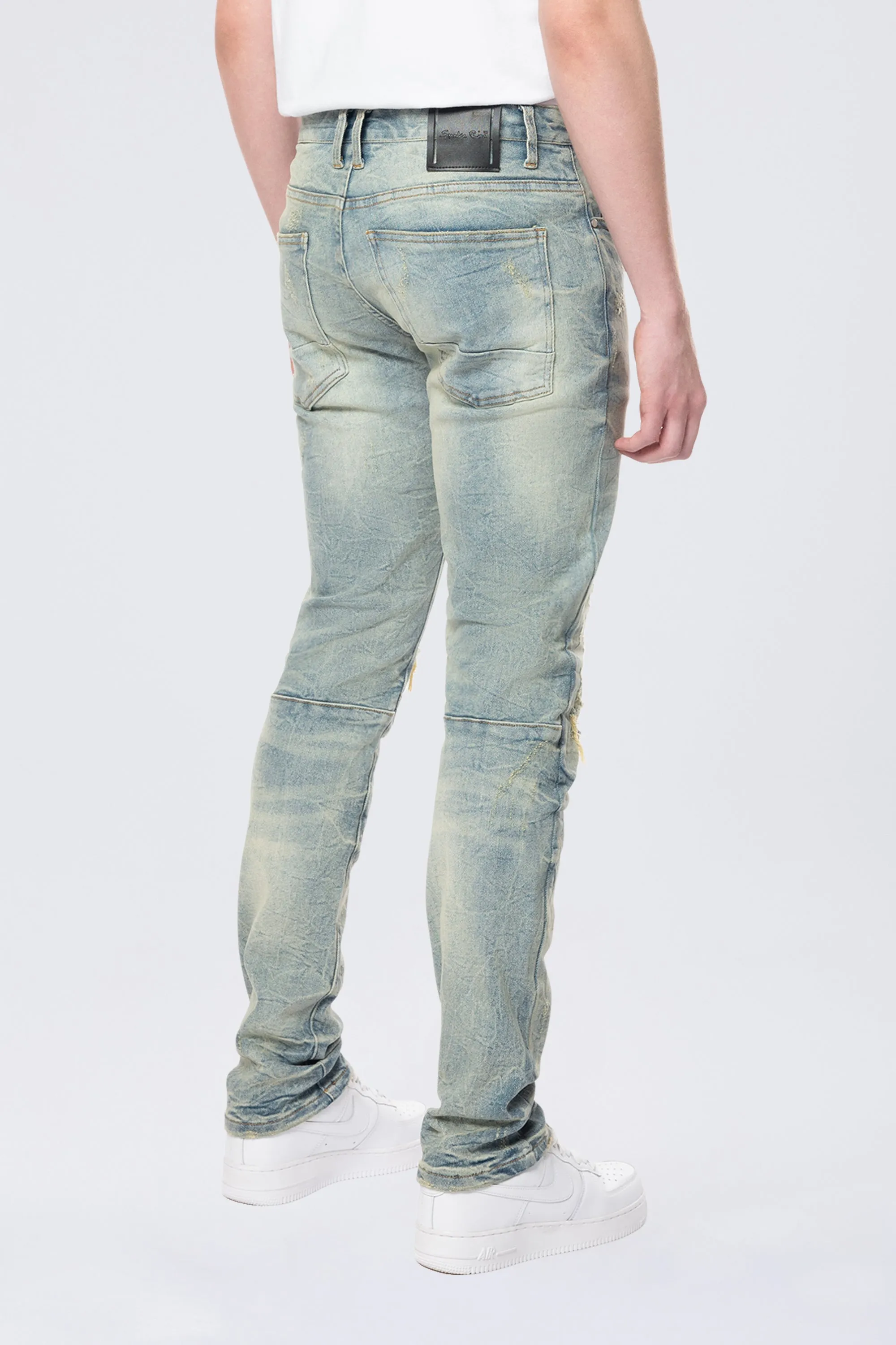 Slim Wave Effect Jeans - Mechanical Blue