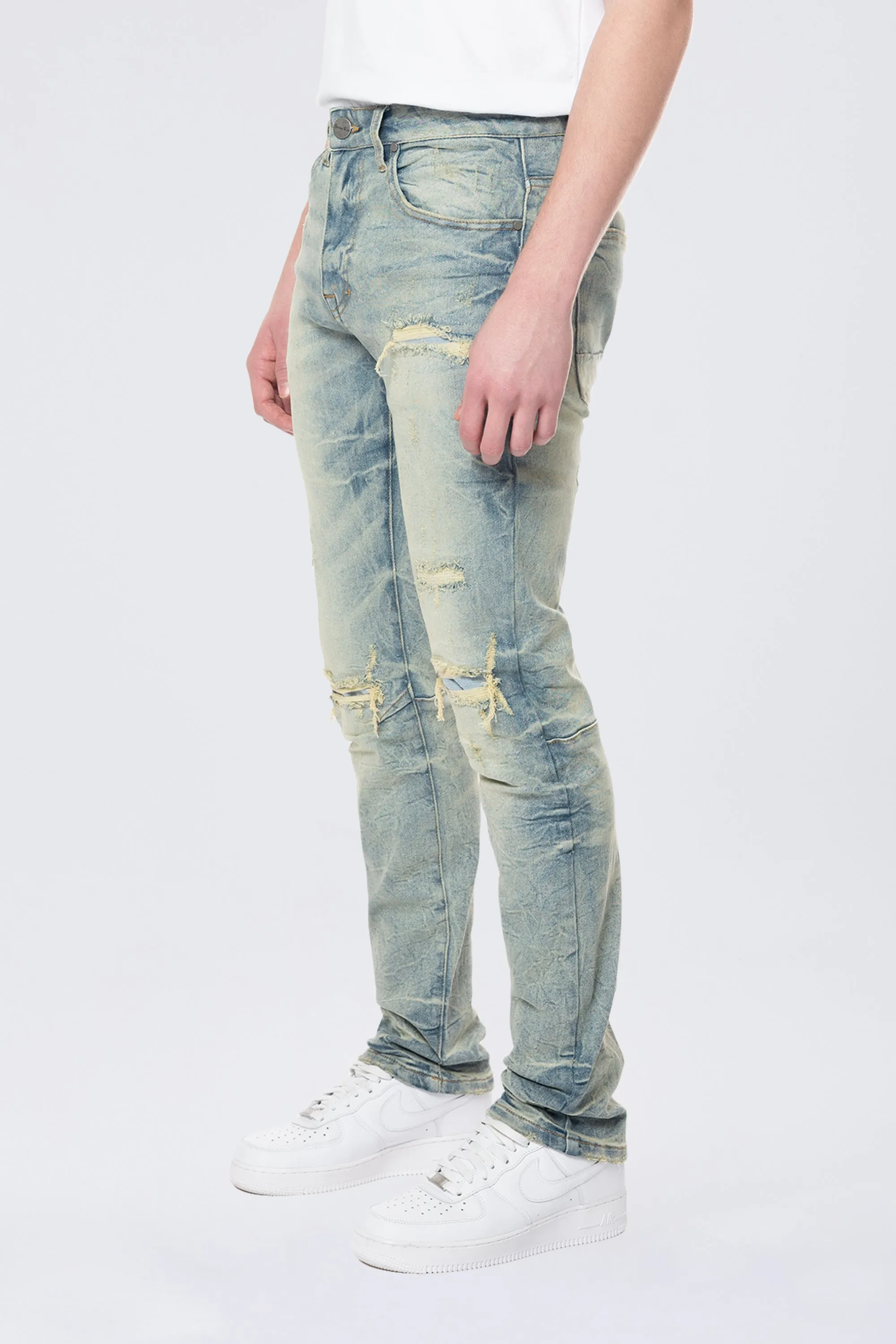 Slim Wave Effect Jeans - Mechanical Blue