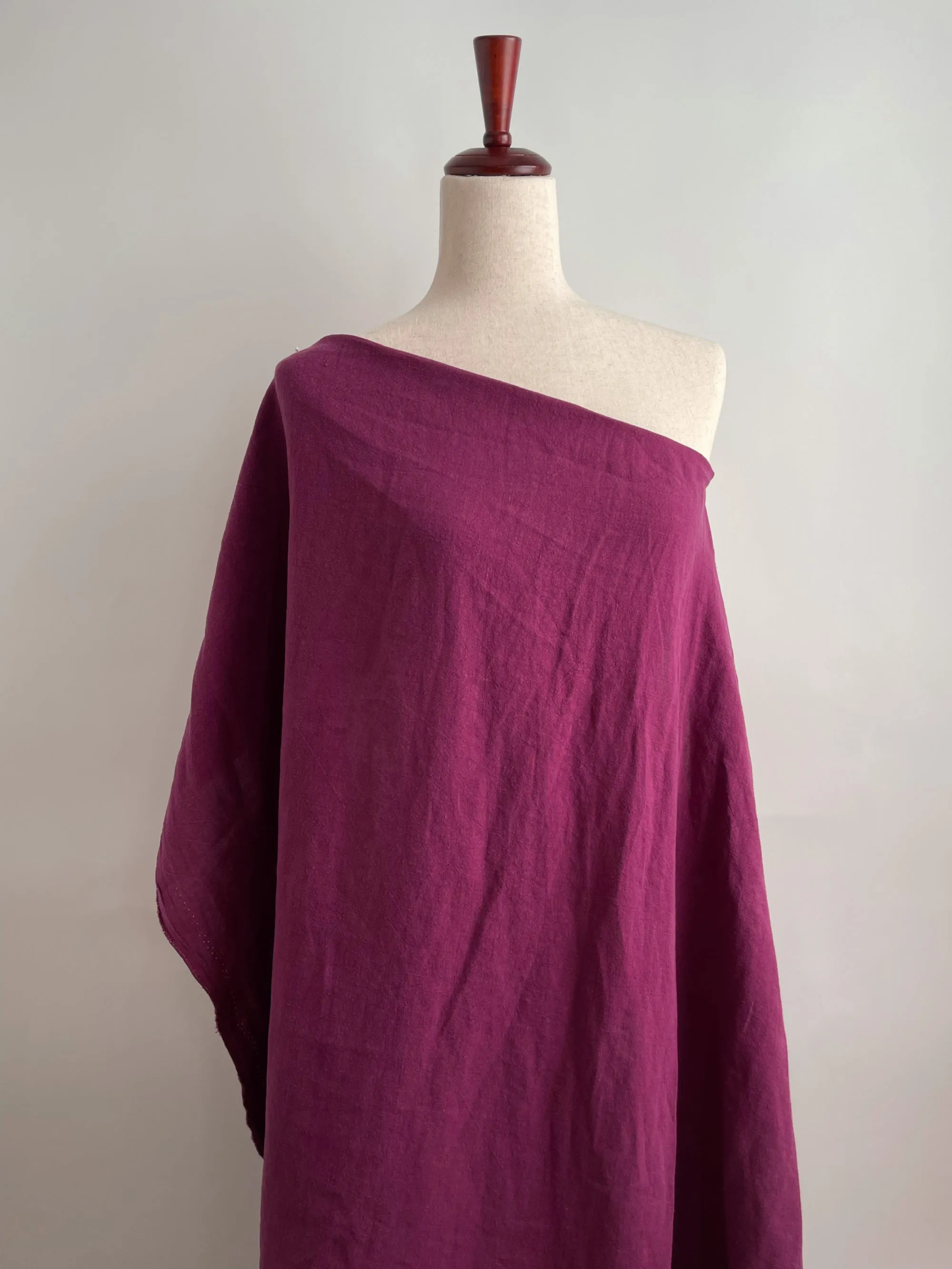 Soft Washed Lightweight Linen Fabric in Raspberry