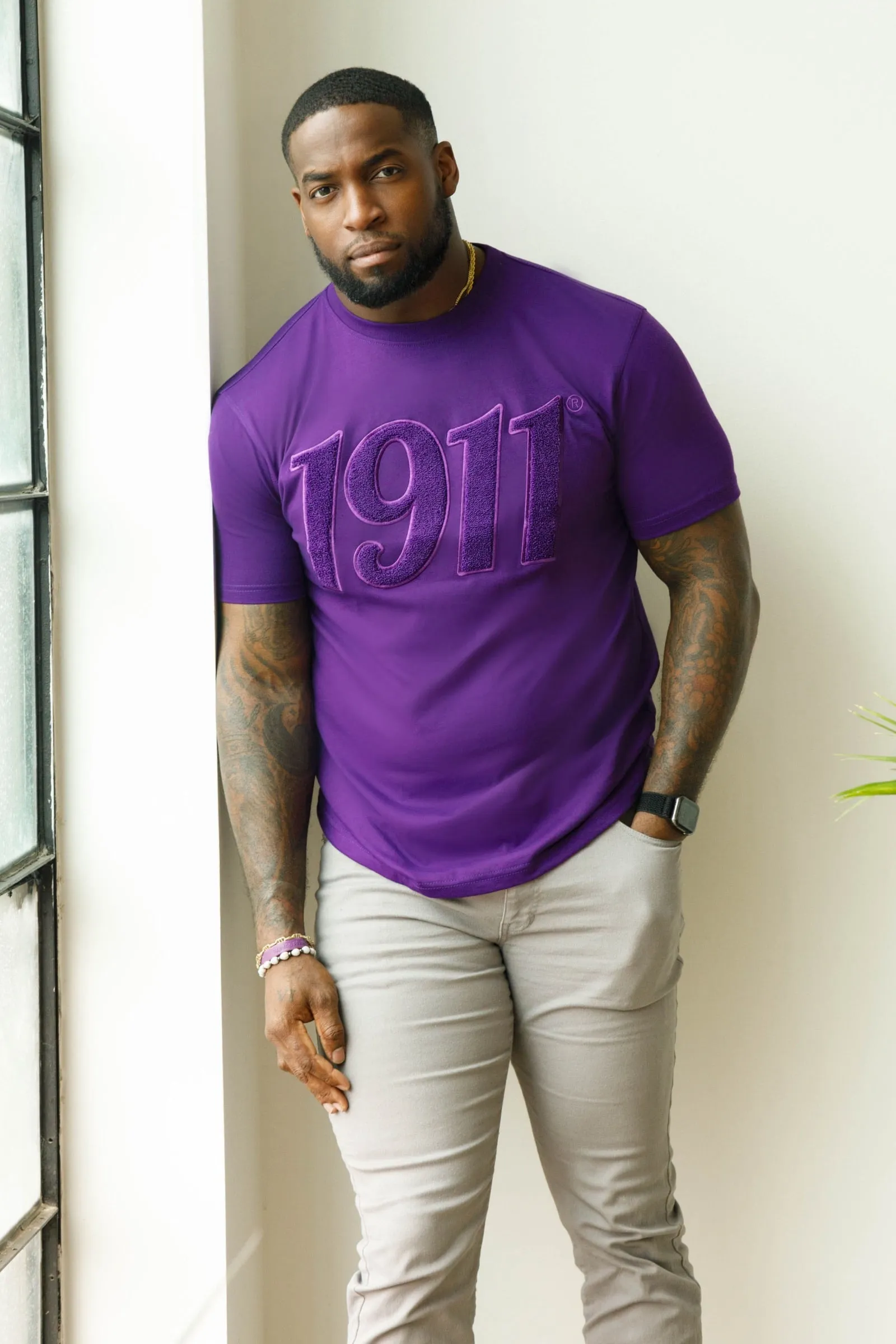 Solid Purple 1911 Chenille Tee