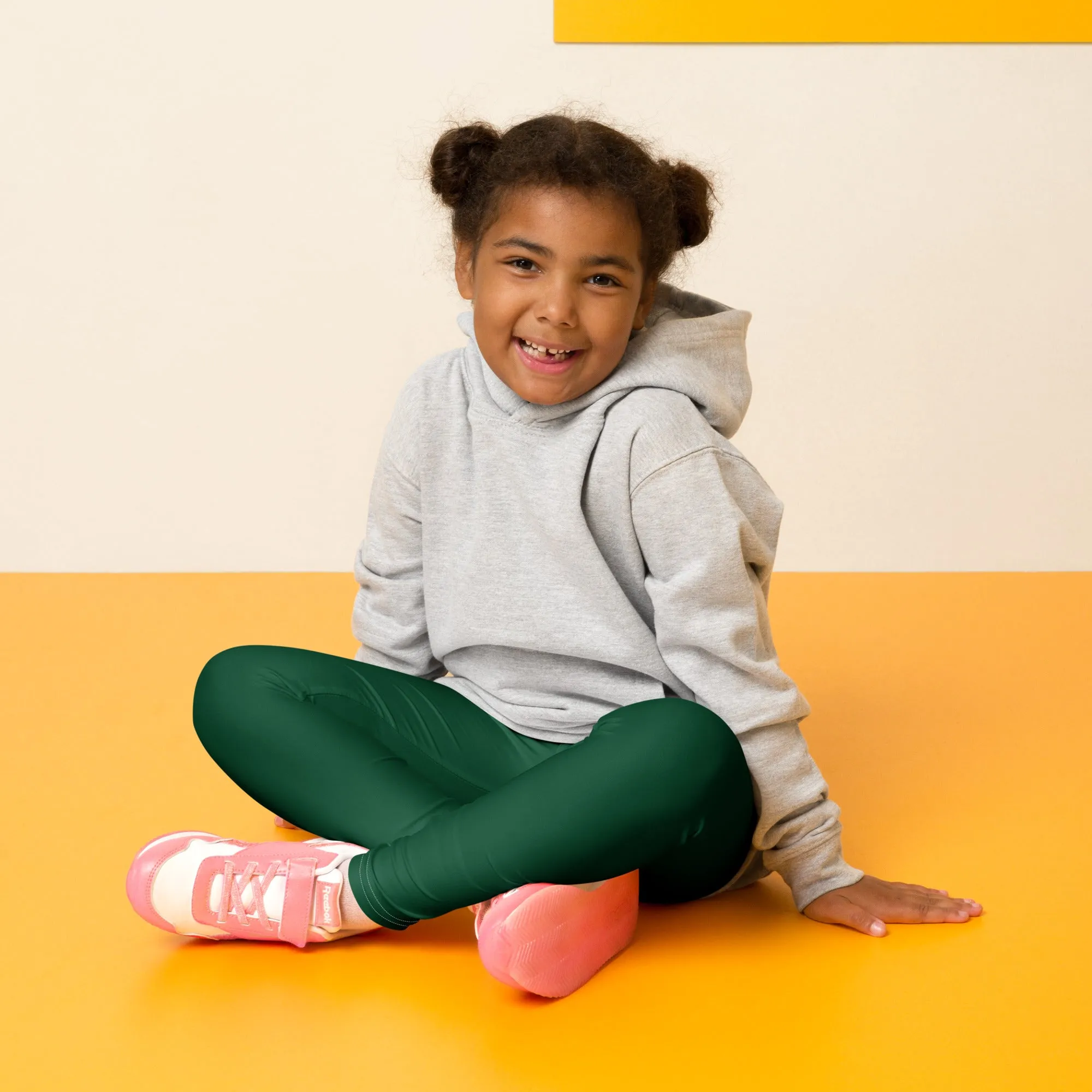 Solid Style: Girls' Active Leggings for Playful Days - Sherwood Forest