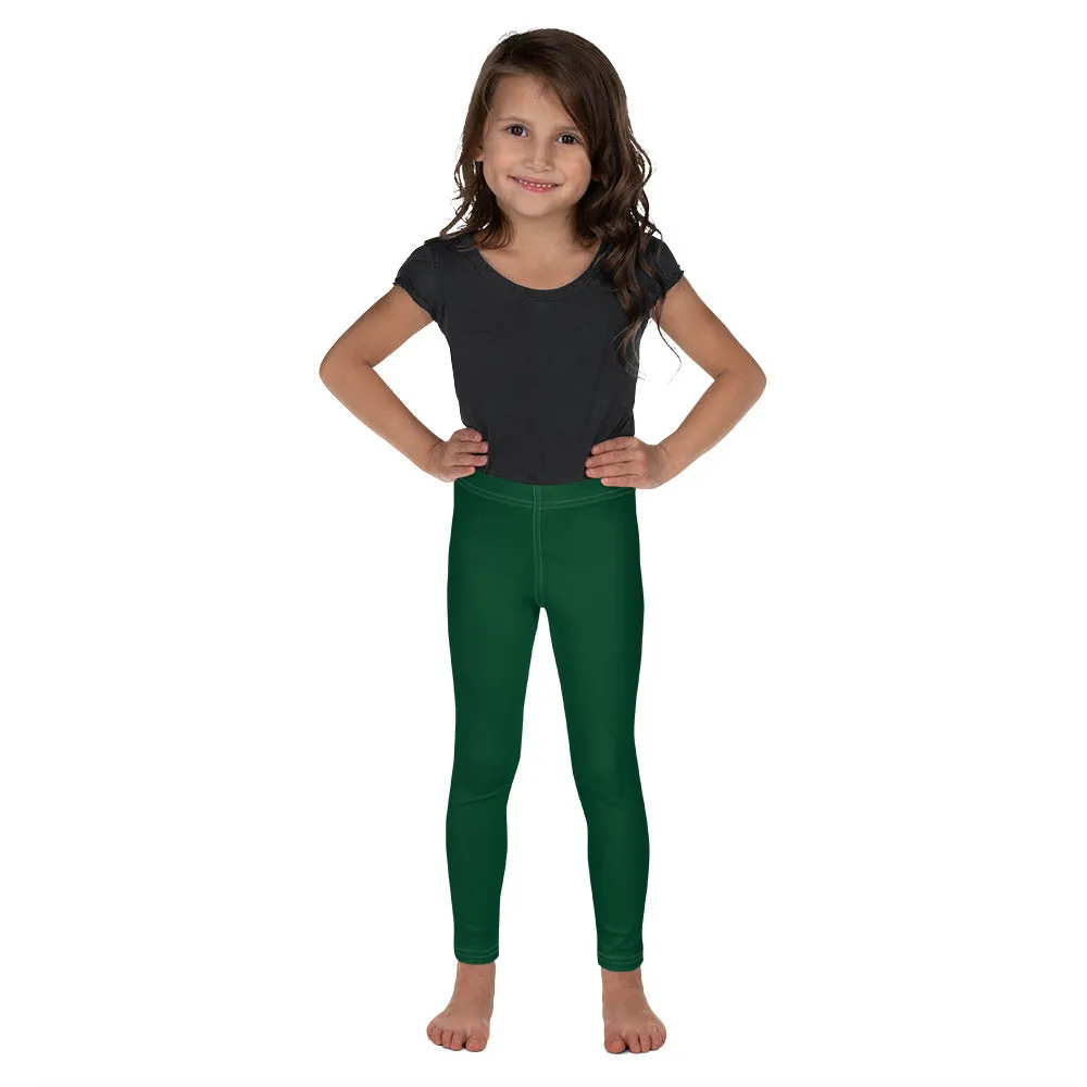 Solid Style: Girls' Active Leggings for Playful Days - Sherwood Forest