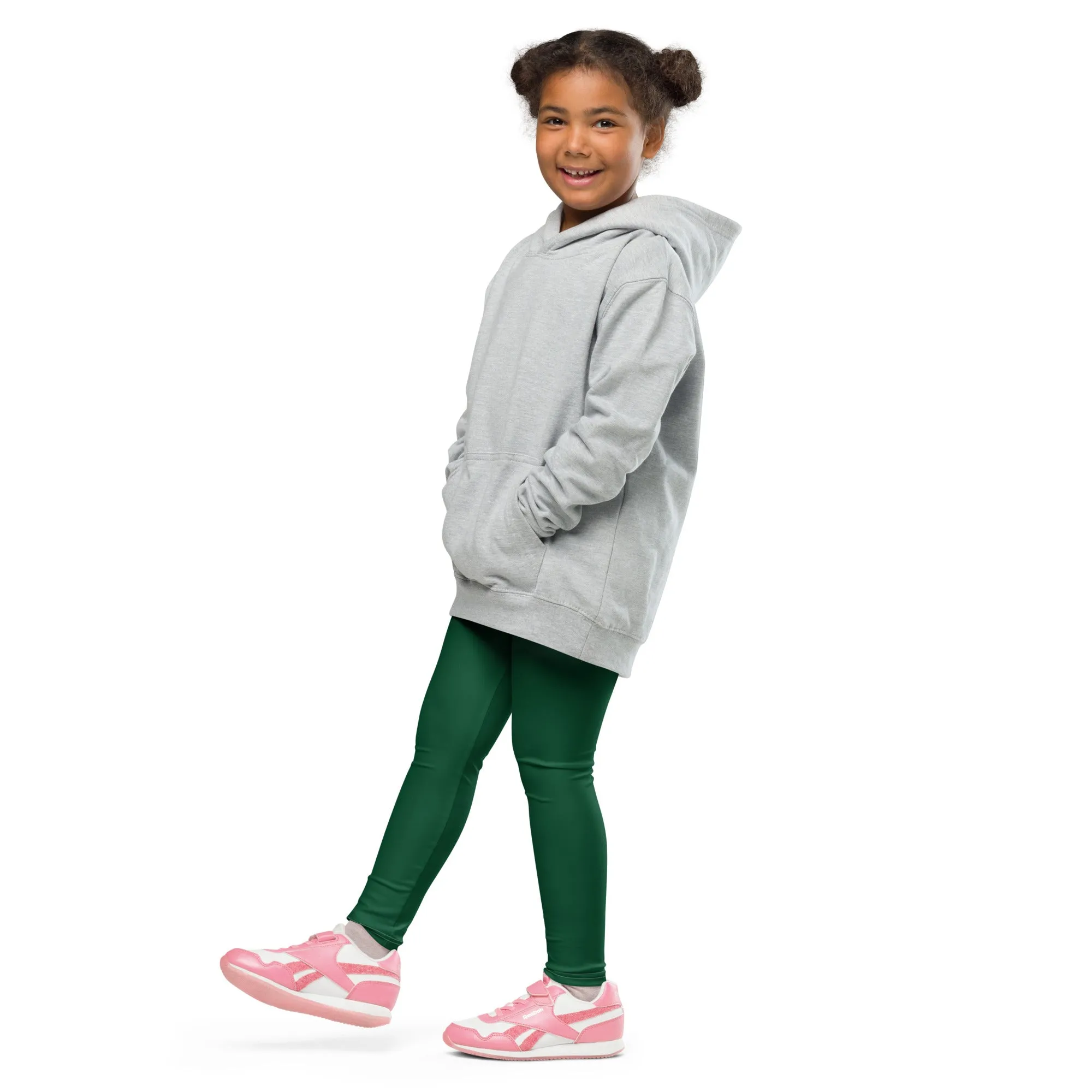 Solid Style: Girls' Active Leggings for Playful Days - Sherwood Forest