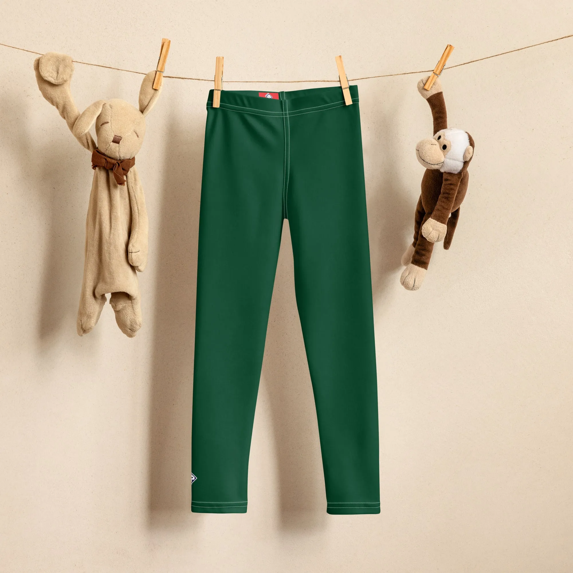 Solid Style: Girls' Active Leggings for Playful Days - Sherwood Forest