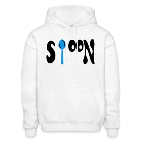 Spoon Never Forks Size L White Hoodie Blue Design