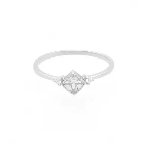 Square CZ Sterling Silver Ring