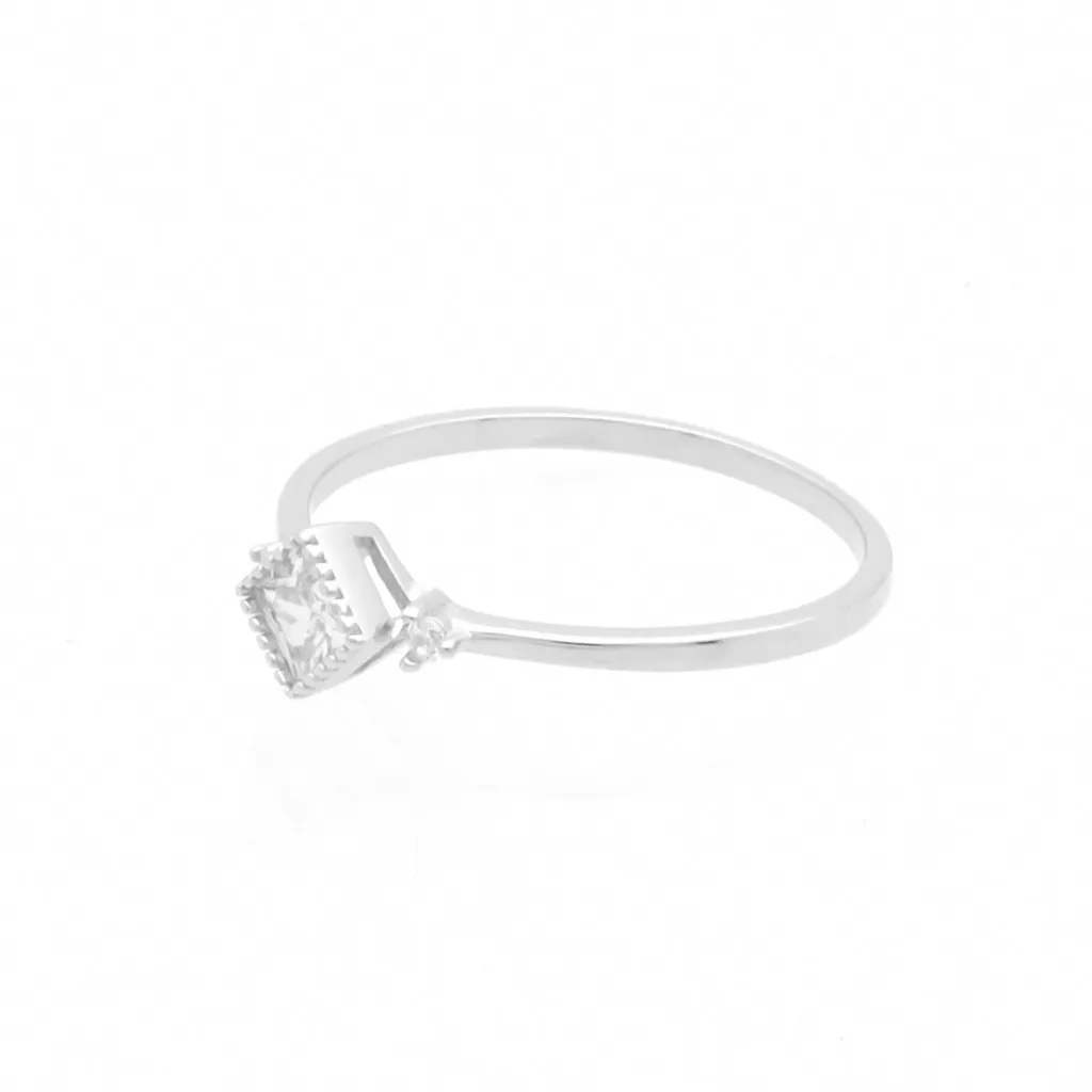 Square CZ Sterling Silver Ring