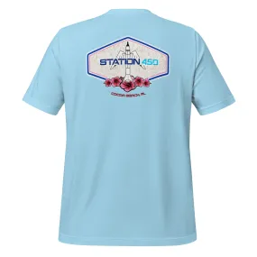 Station 450 Cocoa Beach Tropical Rocket Logo Tee - OCEAN BLUE