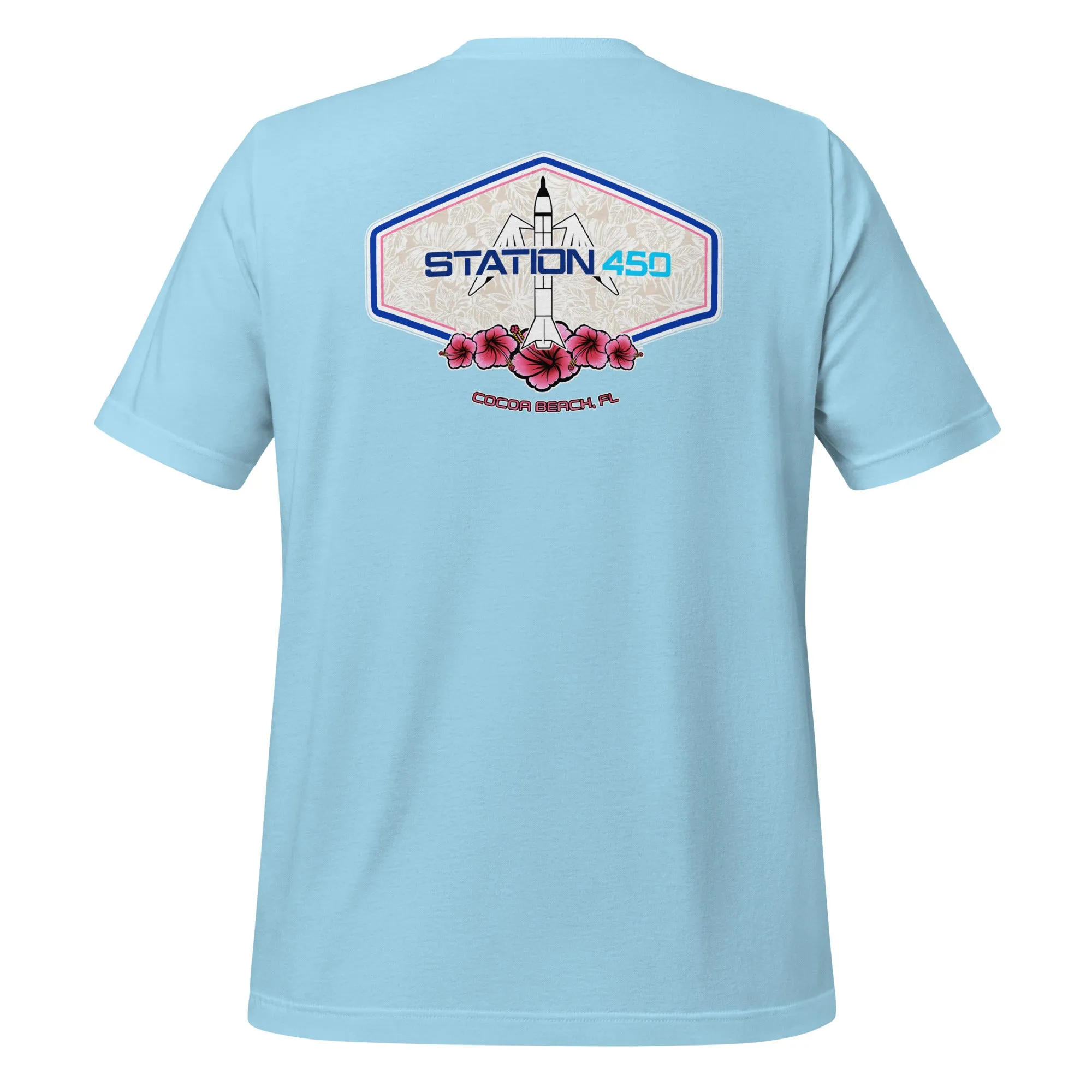 Station 450 Cocoa Beach Tropical Rocket Logo Tee - OCEAN BLUE