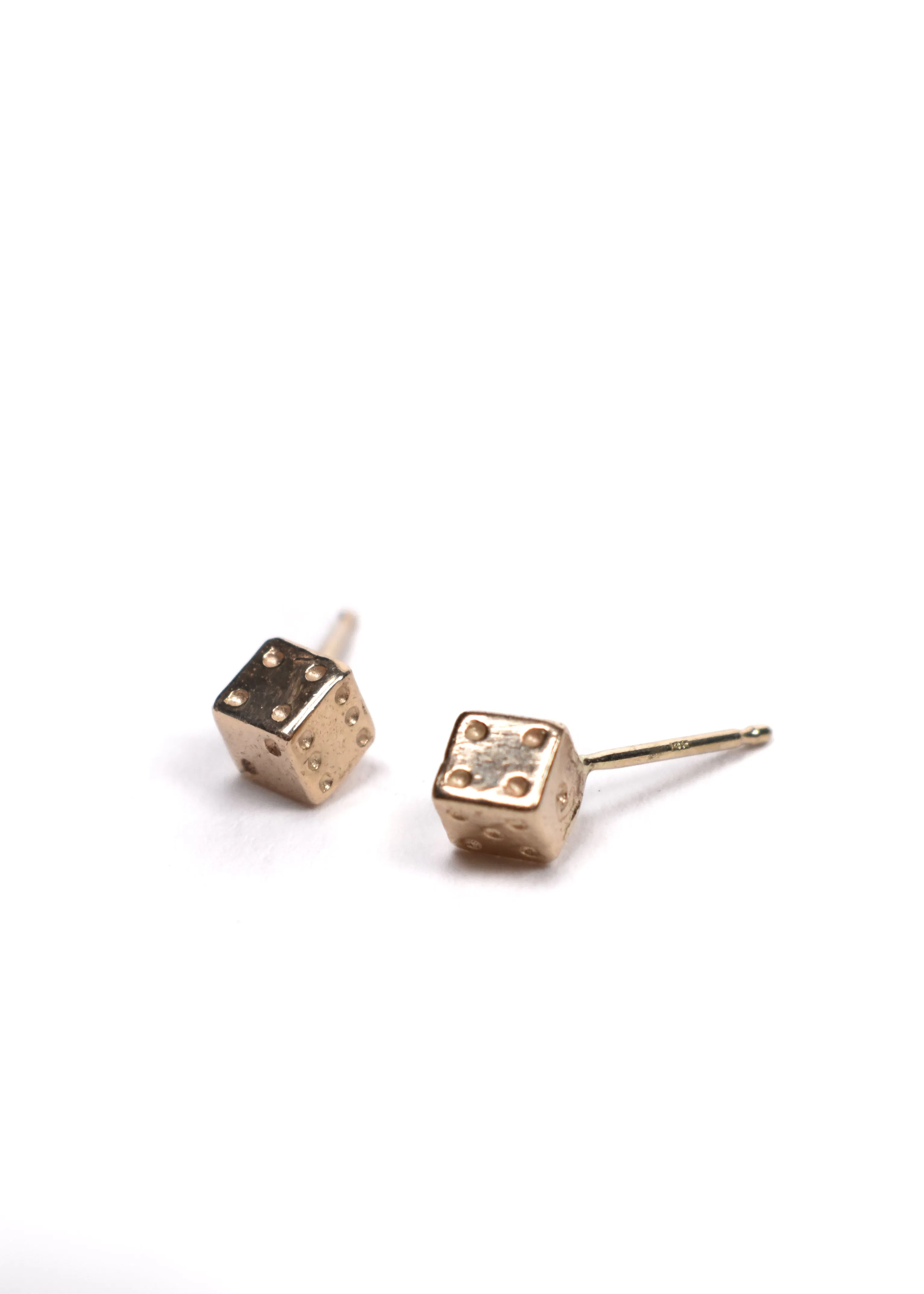 Stud Earring • Dice  14k yellow gold