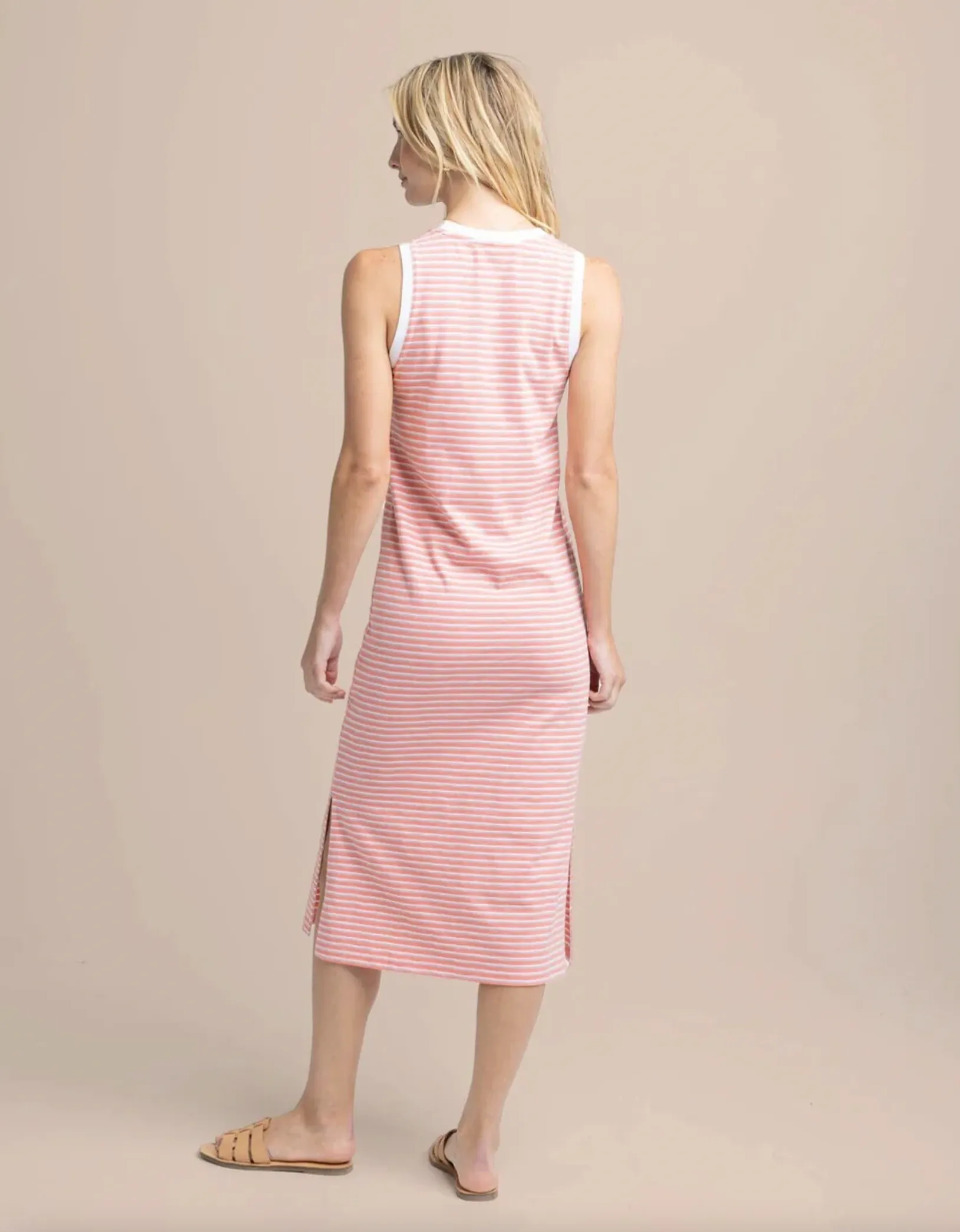 Sun Farer Stripe Midi Dress | Conch Shell - XS, L