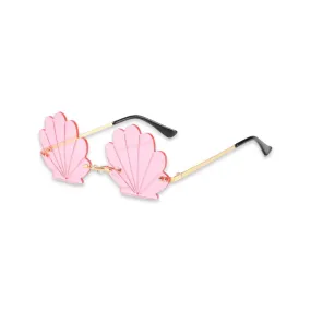 Sunglasses - Mermaid Shell shaped colour therapy glasses, Pink