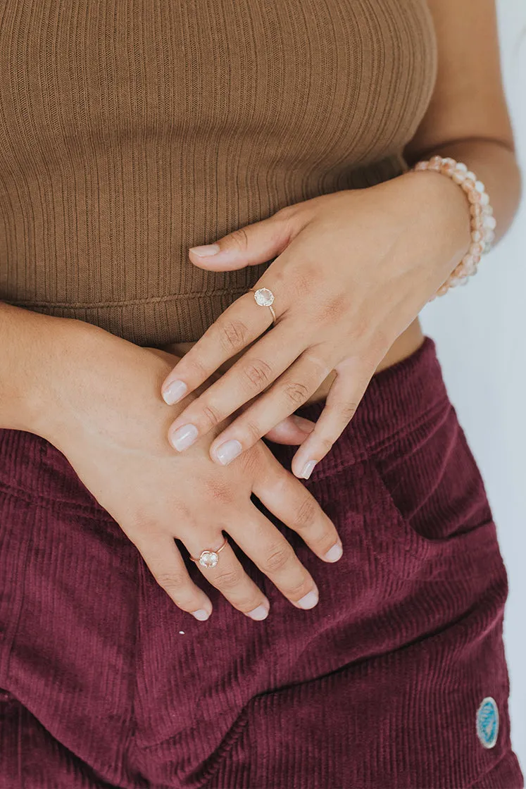 Sunstone Ring - 14k Rose Gold