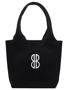 Sutton City Tote - Black Solid Monogram - Medium