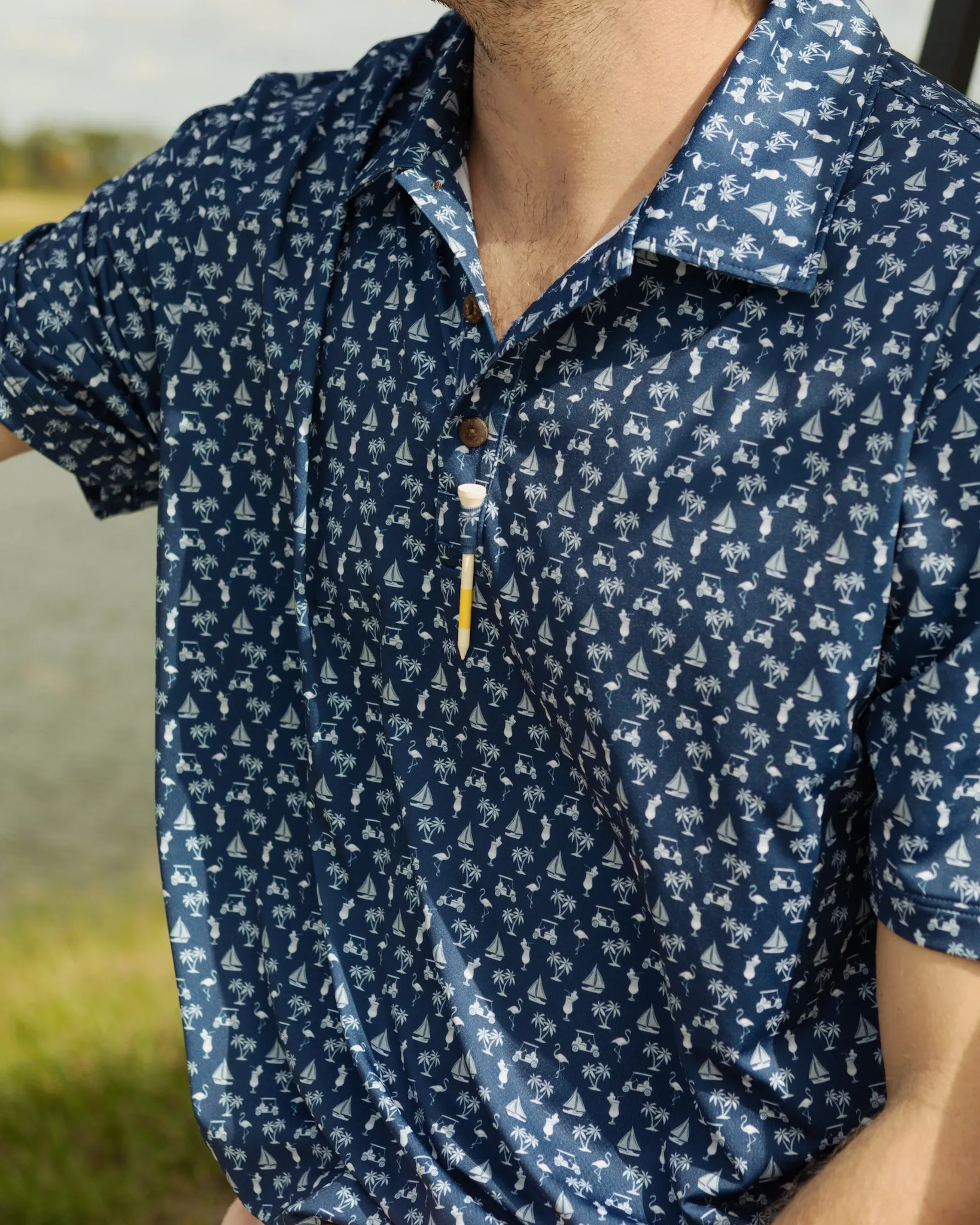 The Afternoon Round - Navy - Golf Shirt