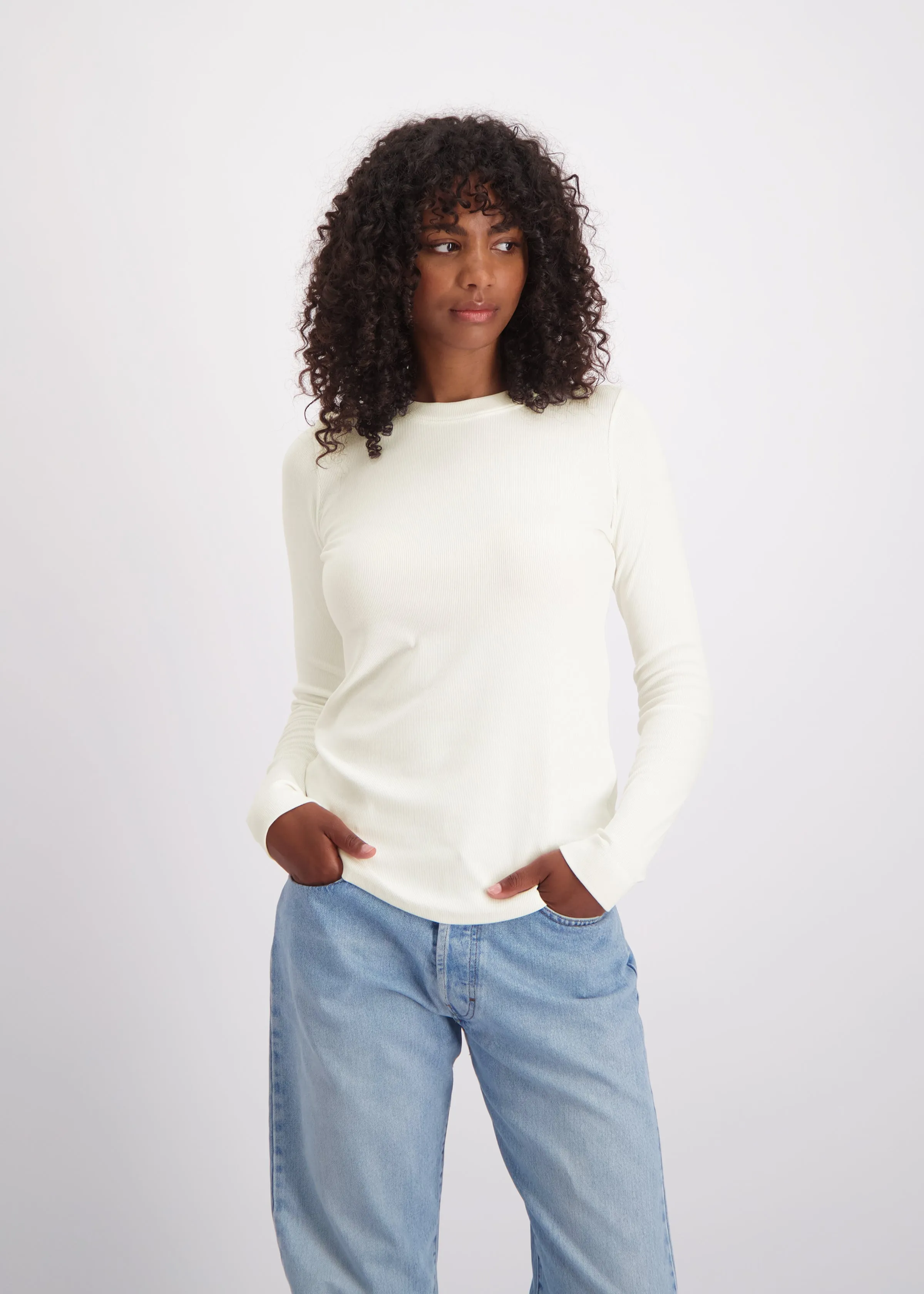 The Ella Crew-Neck Long-Sleeve - Off-White