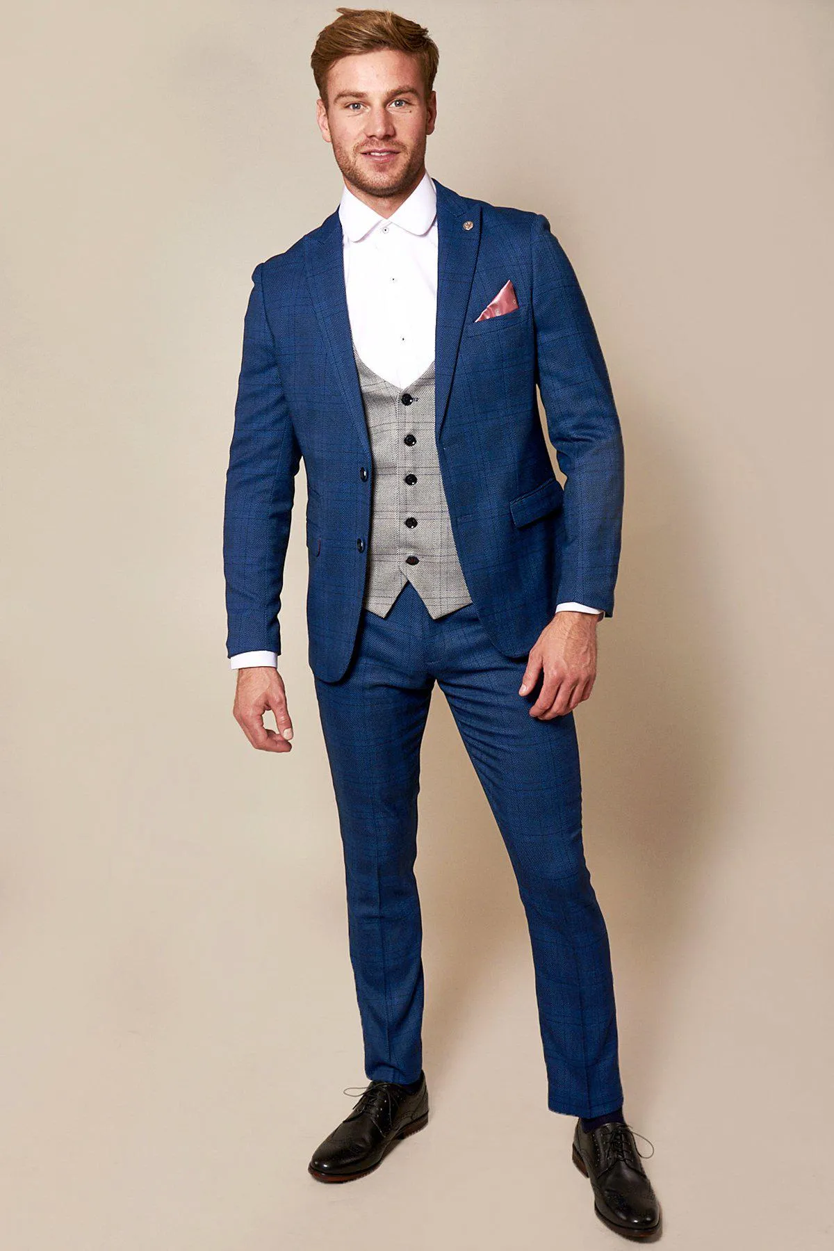 The WBA Collection - JERRY Blue Suit with Jerry Grey Waistcoat As Worn By Jeremy Sarmiento