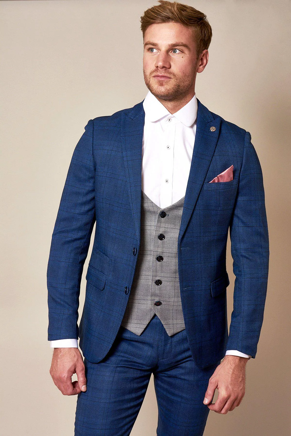 The WBA Collection - JERRY Blue Suit with Jerry Grey Waistcoat As Worn By Jeremy Sarmiento