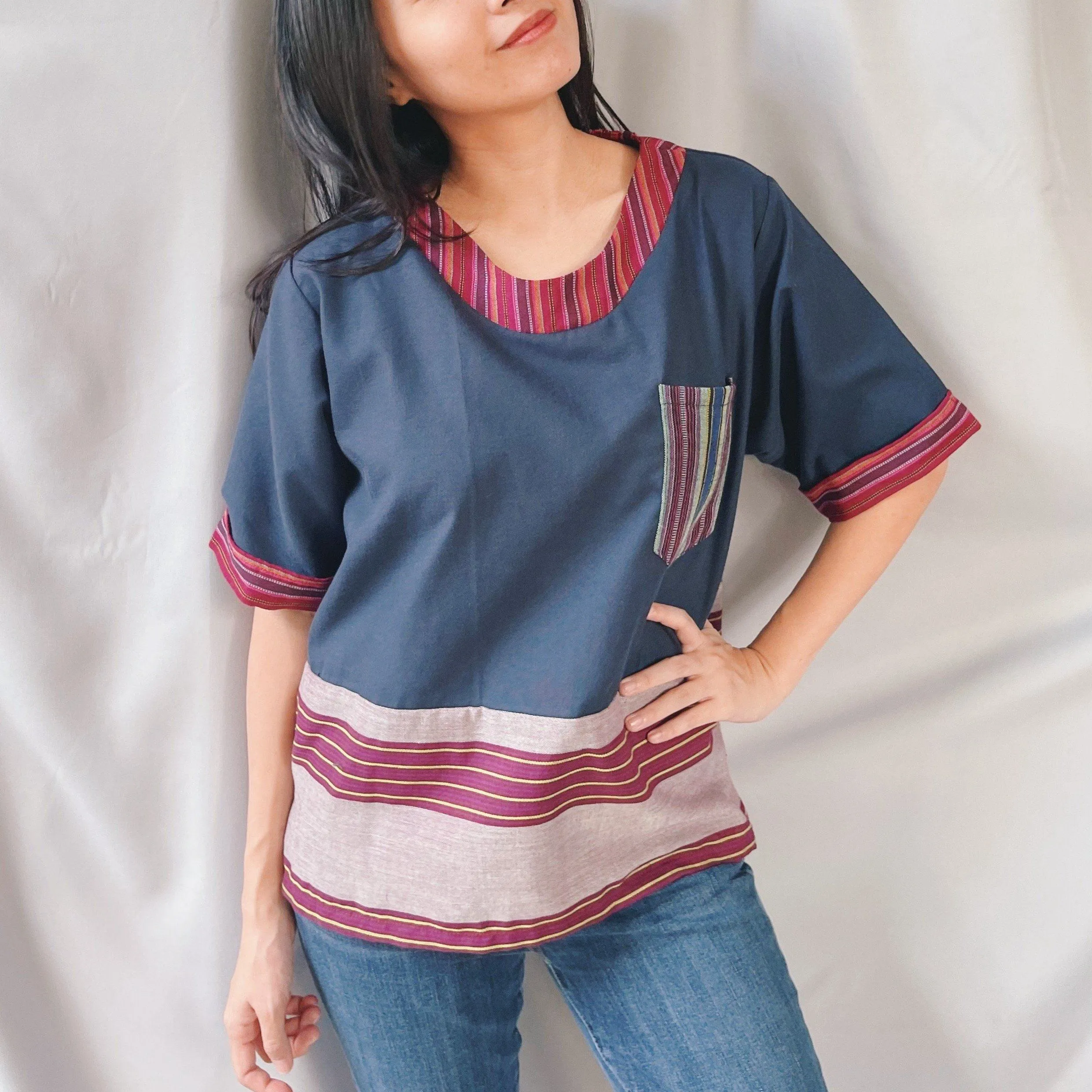 Umaga Blouse in Navy Blue