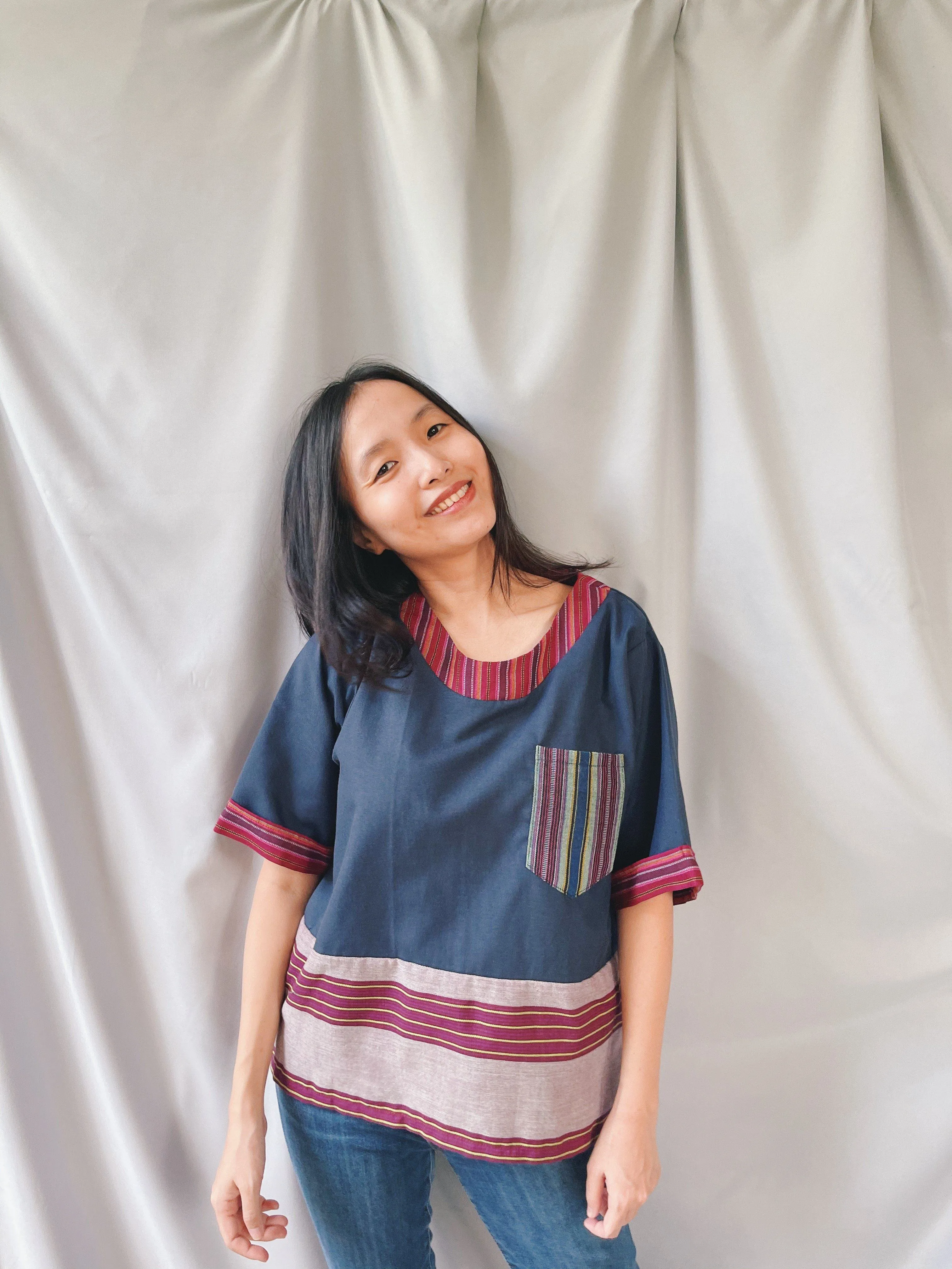 Umaga Blouse in Navy Blue