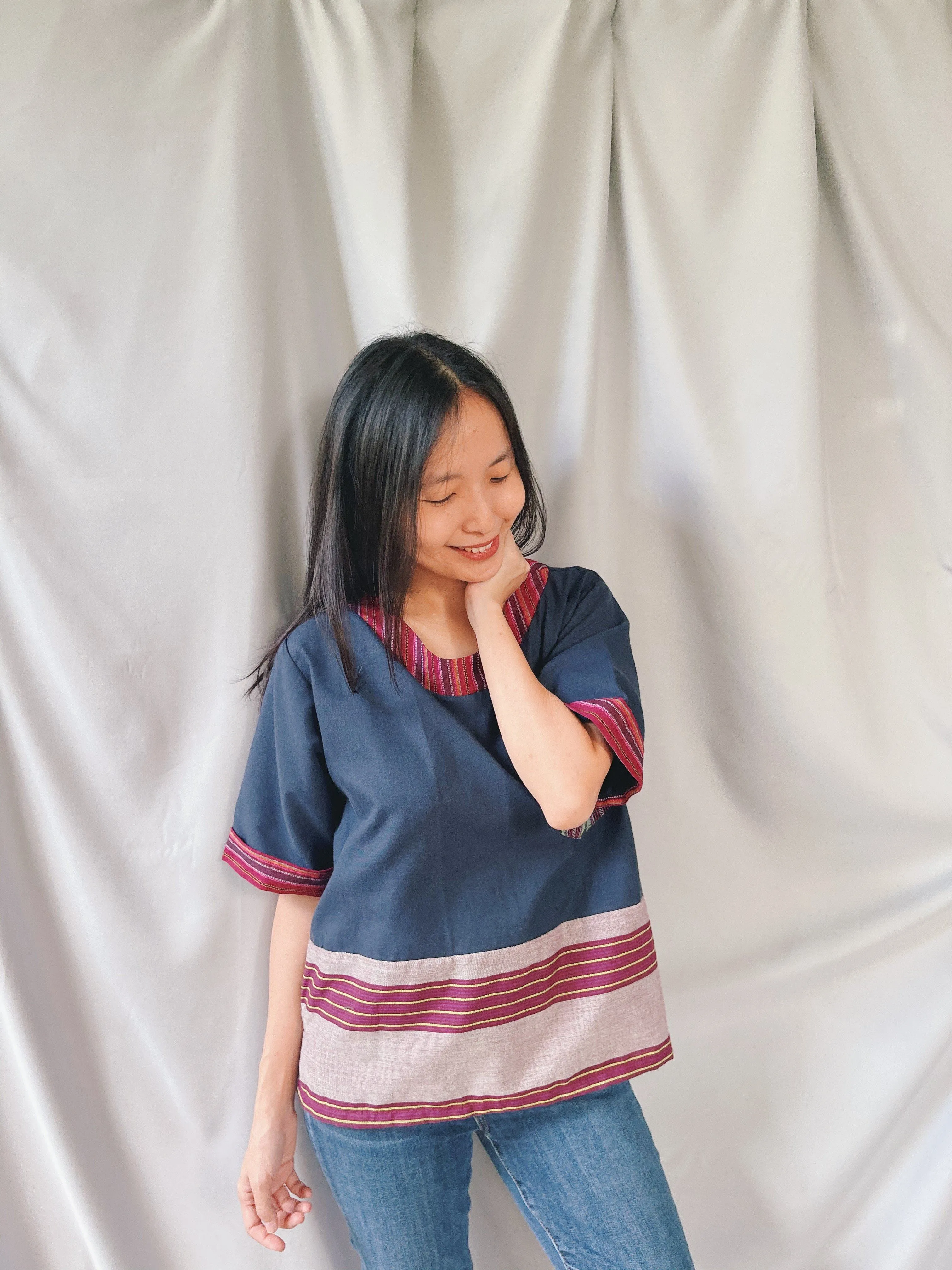 Umaga Blouse in Navy Blue