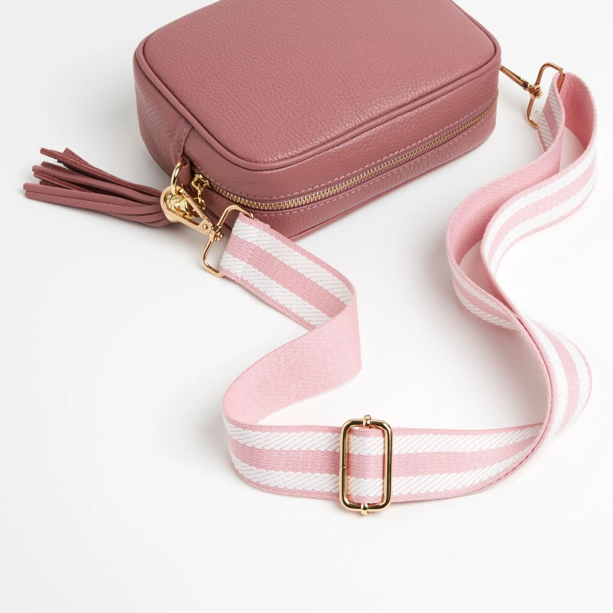 Verona Crossbody Tassel Antique Pink Bag with Candy Strap