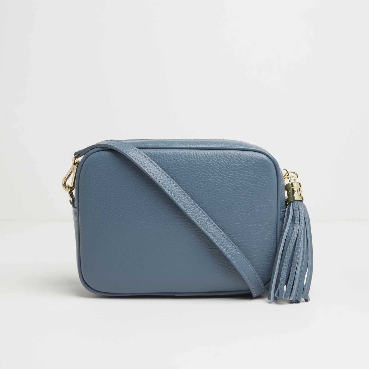 Verona Crossbody Tassel Denim Bag with Blue Aztec Strap