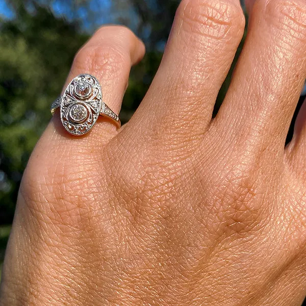 Vintage Twin Stone Dinner Ring