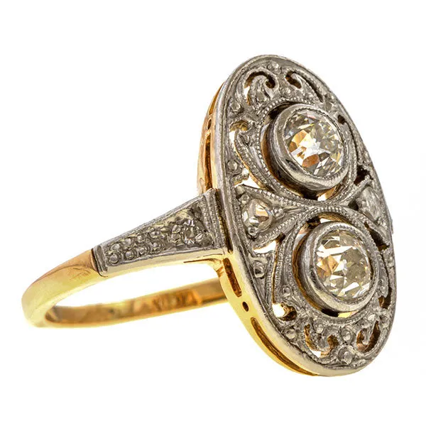 Vintage Twin Stone Dinner Ring