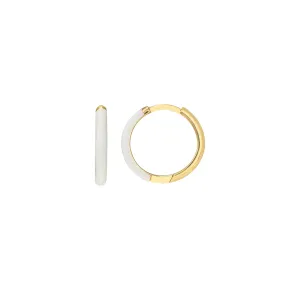 White Enamel Hoop Earrings