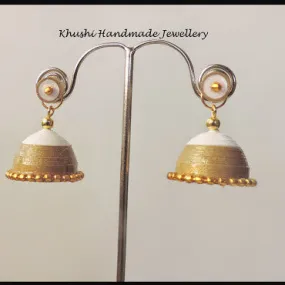 White gold jhumka with stud!