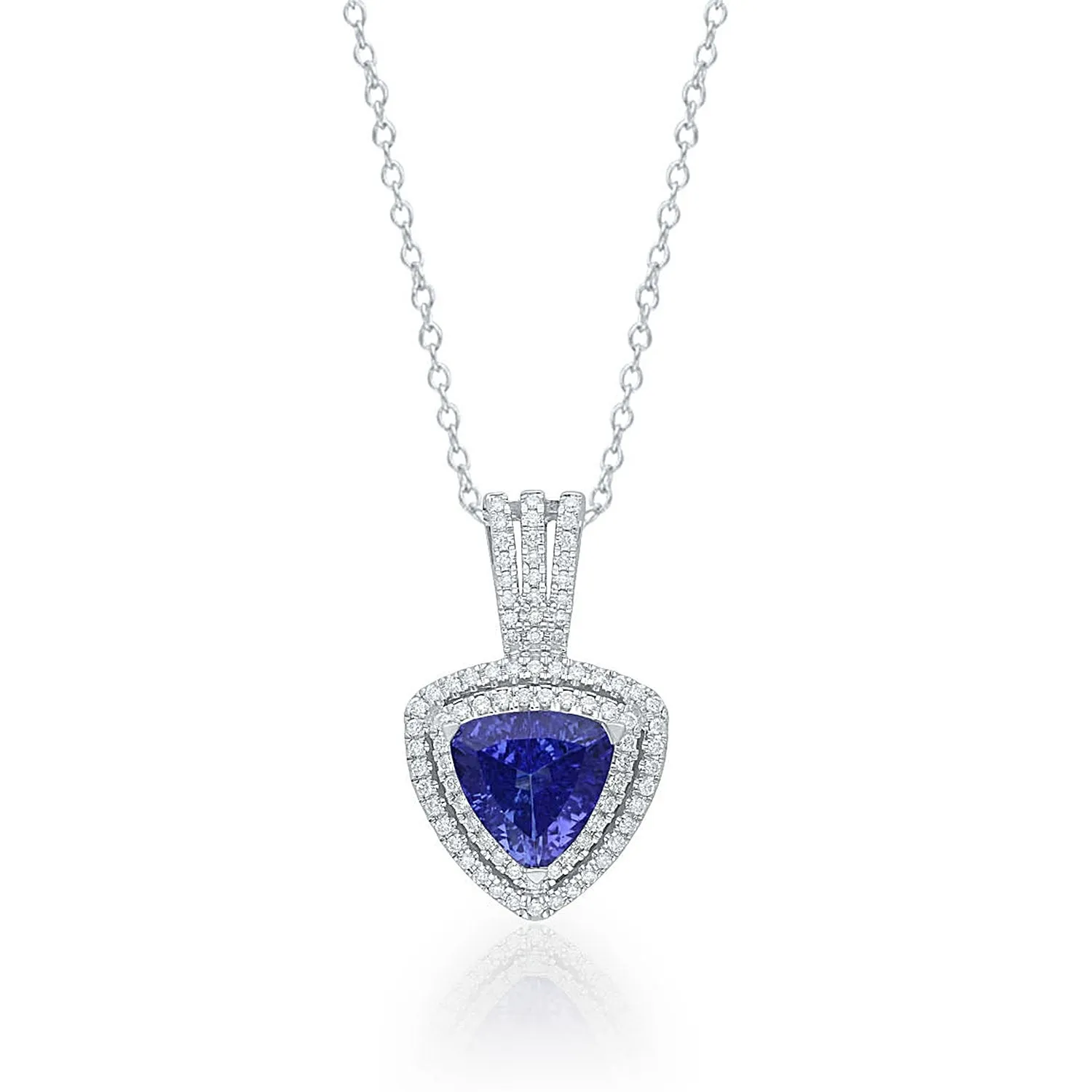 White Gold Tanzanite & Diamond Heirloom Pendant