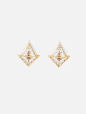 White Topaz and Diamond Twinkle Studs