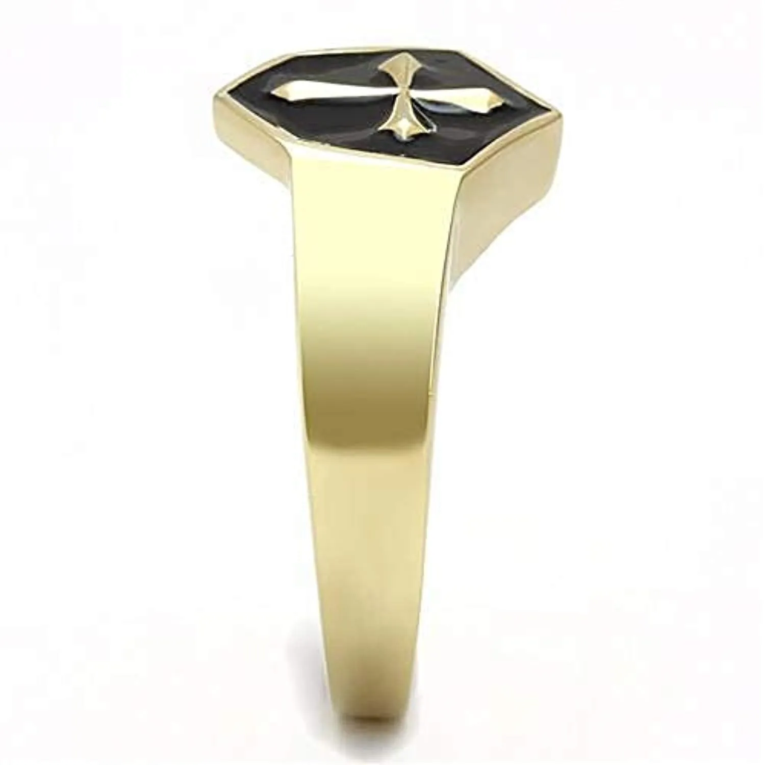 WildKlass Stainless Steel Ring IP GoldMen Epoxy Jet